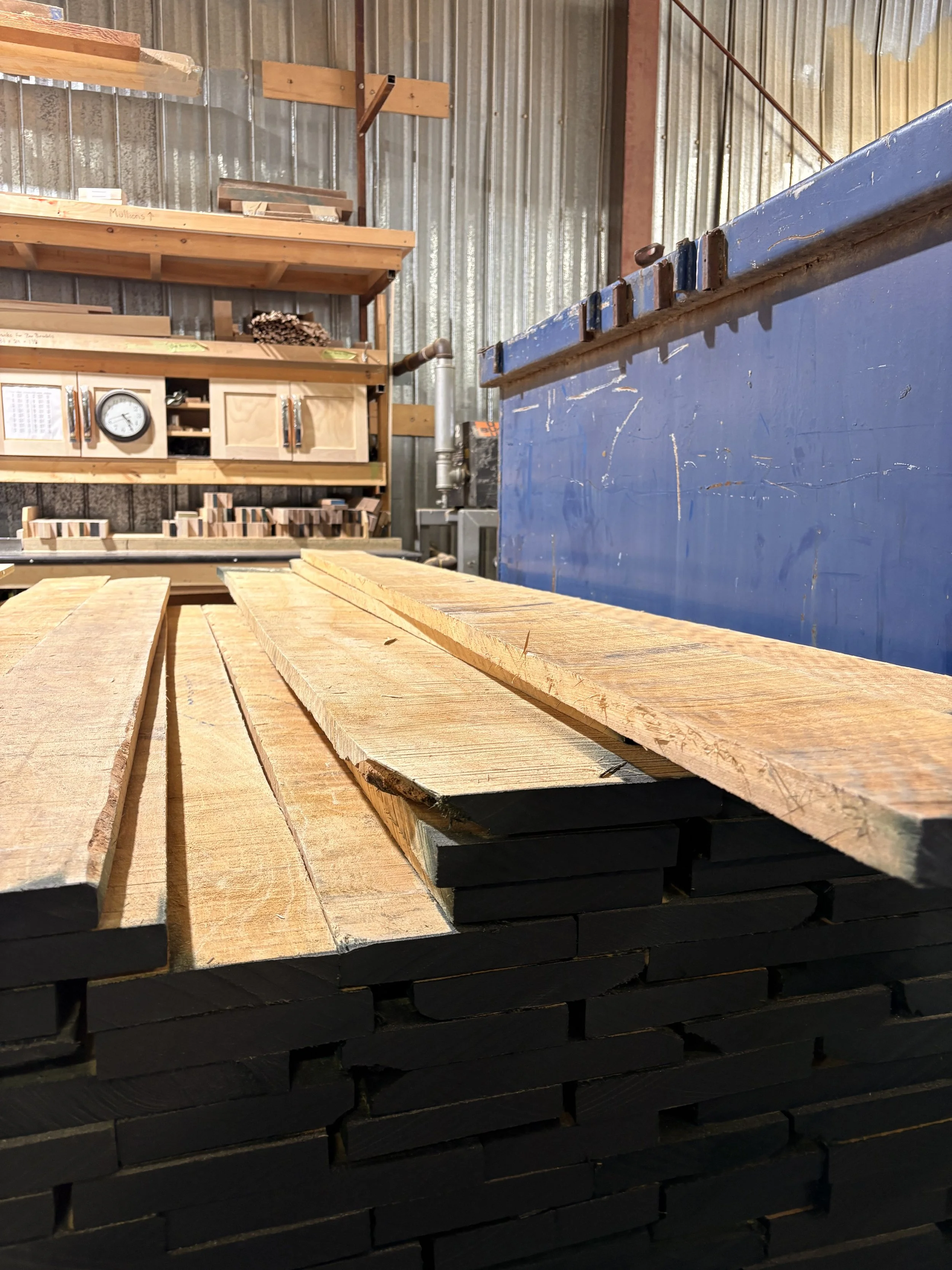 Raw lumber used in Ottawa Valley Kitchens wood doors