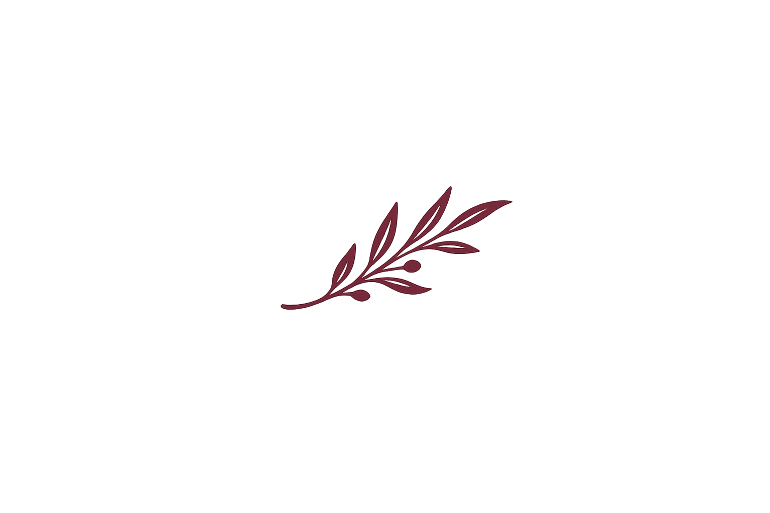 Une branche stylisée avec des feuilles est au centre de l'image, entourée d'une lueur rouge sur un fond gris