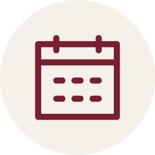 Icône d'un calendrier simple à cinq lignes horizontales
