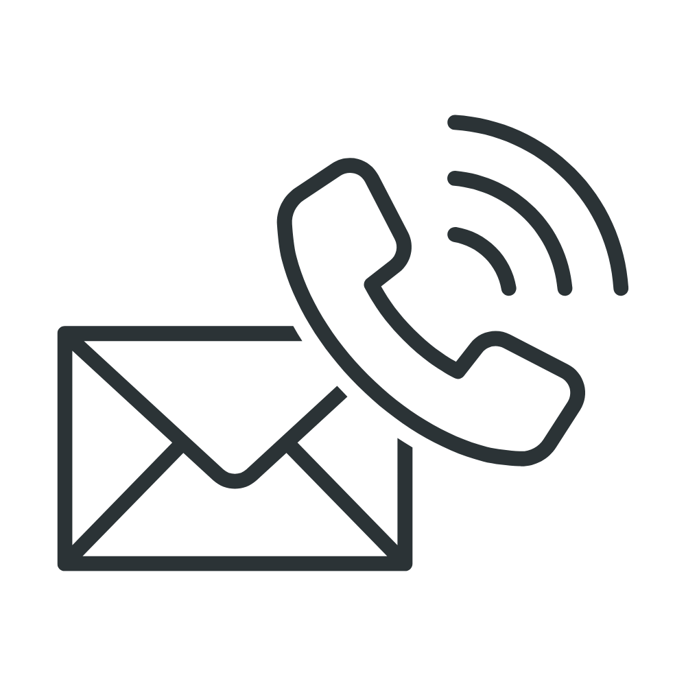 Icon of a telephone and an envelope, indicating a call or message
