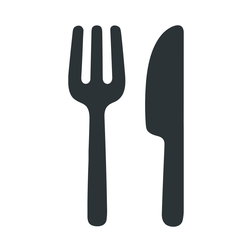 Icon of a fork and knife side by side.