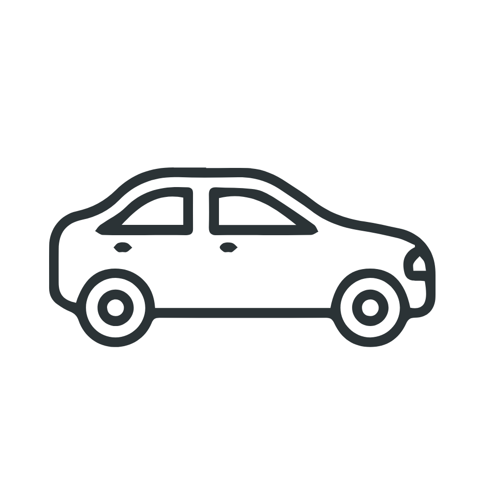 Outline of a car on a black background.