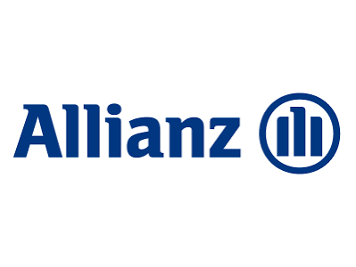 Allianz logo with blue text and a circular emblem containing a bar chart.