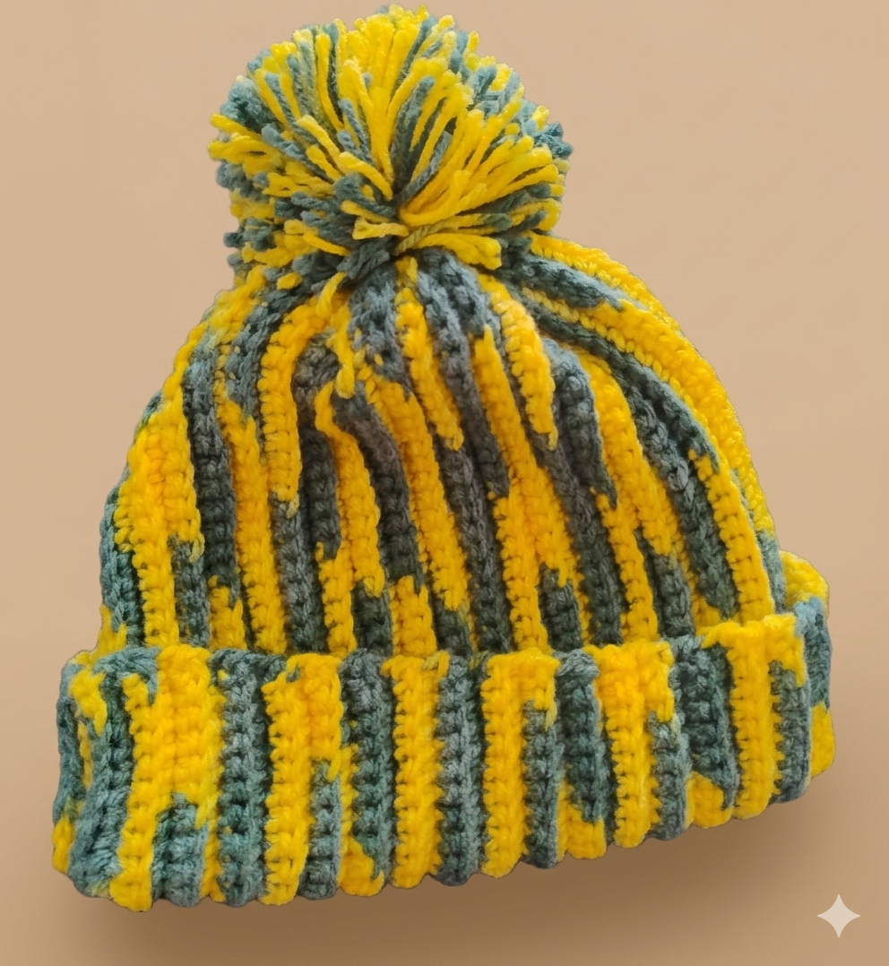 Gorro de lã bicolor elegante
