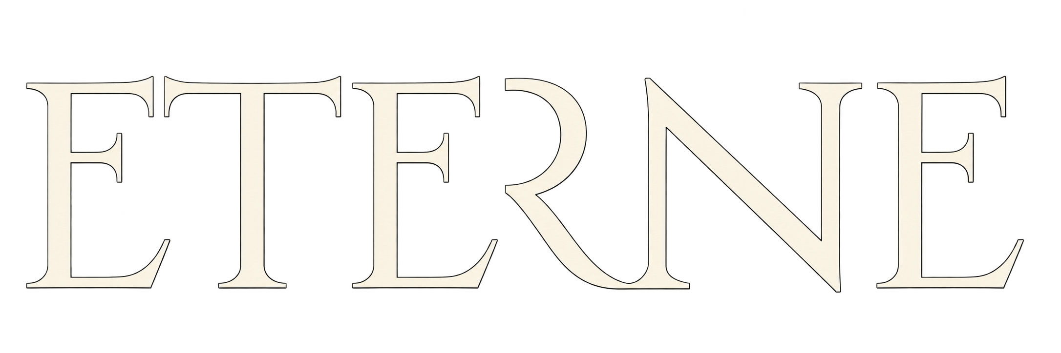 The word "FRIEND" written in large, three-dimensional beige letters with black outlines.