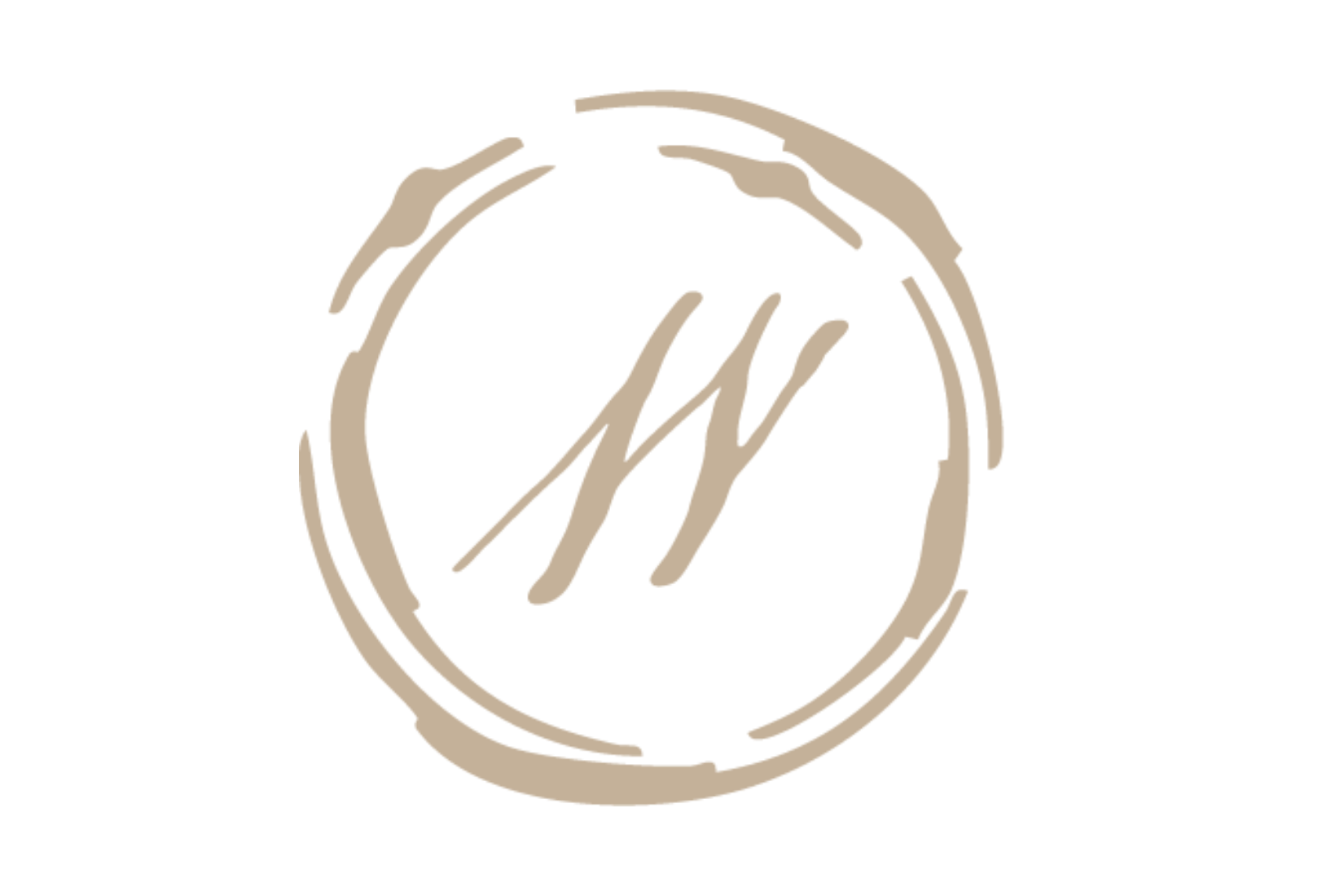 Hand-drawn sketch of a "W" enclosed in a circle.
