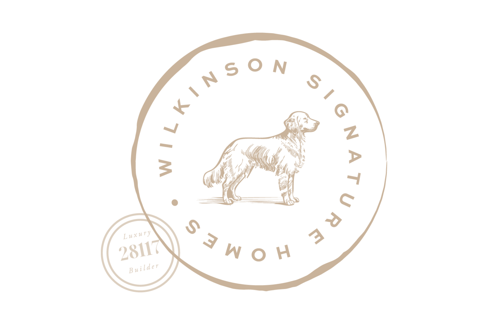 A logo design with a circular border, featuring a dog illustration in the center. The circle contains the text "WILLIKINSON SIGNATURE HOME" around the dog, and an additional smaller circle with the text "LJ1127 Builder" and the number "2817" inside.