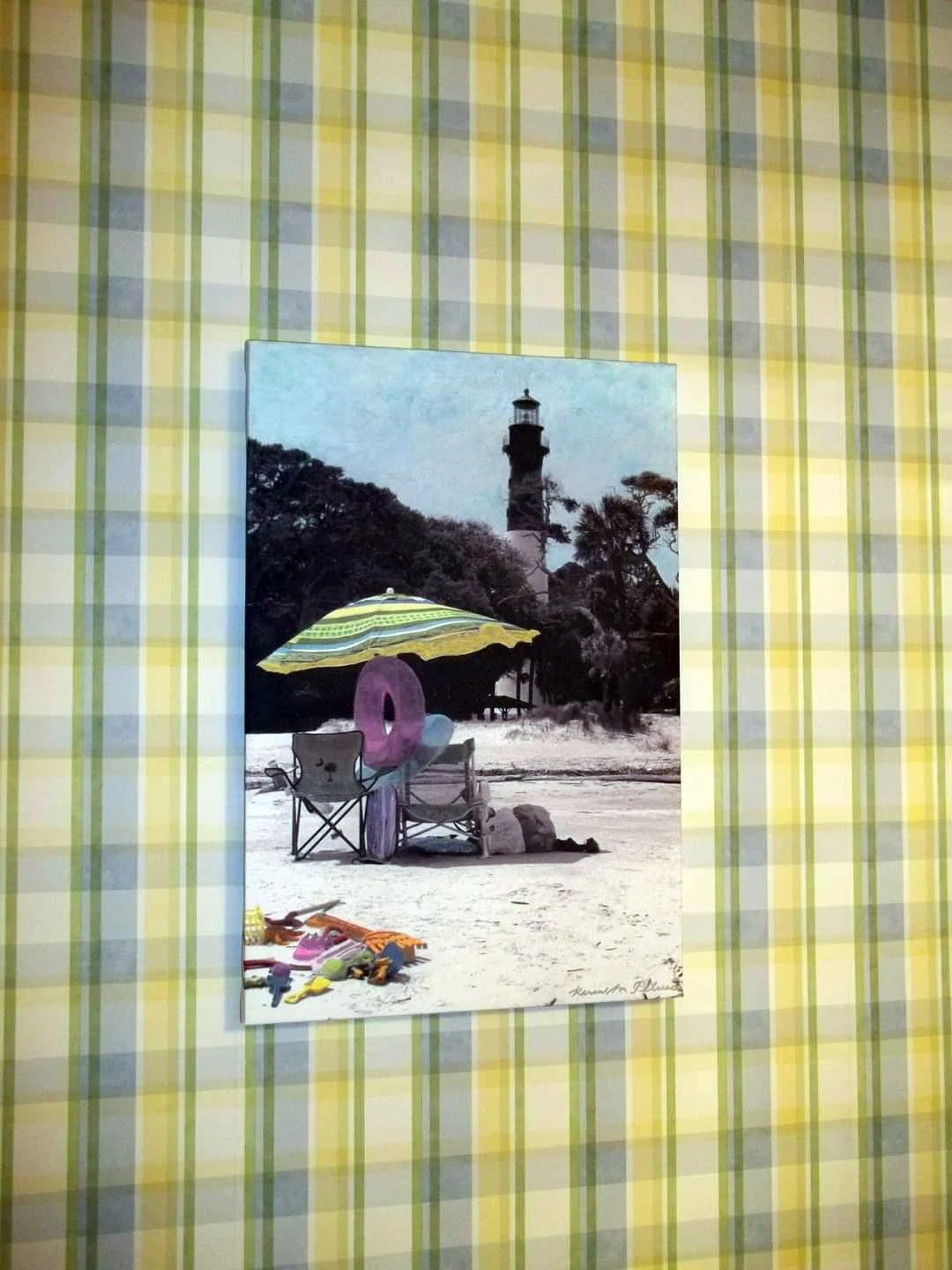 "What Could Be Finer?" Commissioned hand-painted photograph with custom colors in its new home. 