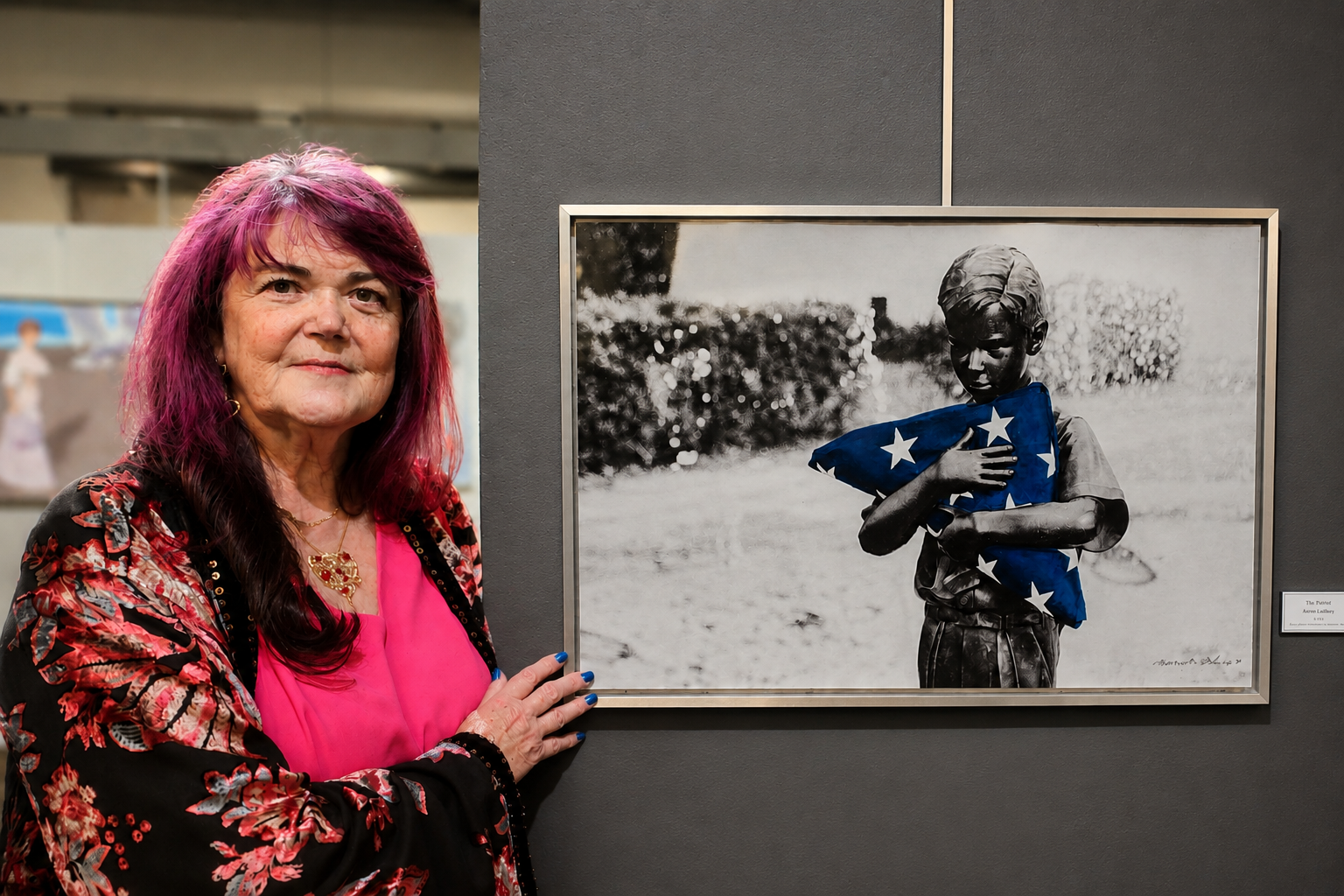 Karen M. Peluso with "The Parting- Blue" -  Beaufort Art Association Spring Show Opening Reception. 2025