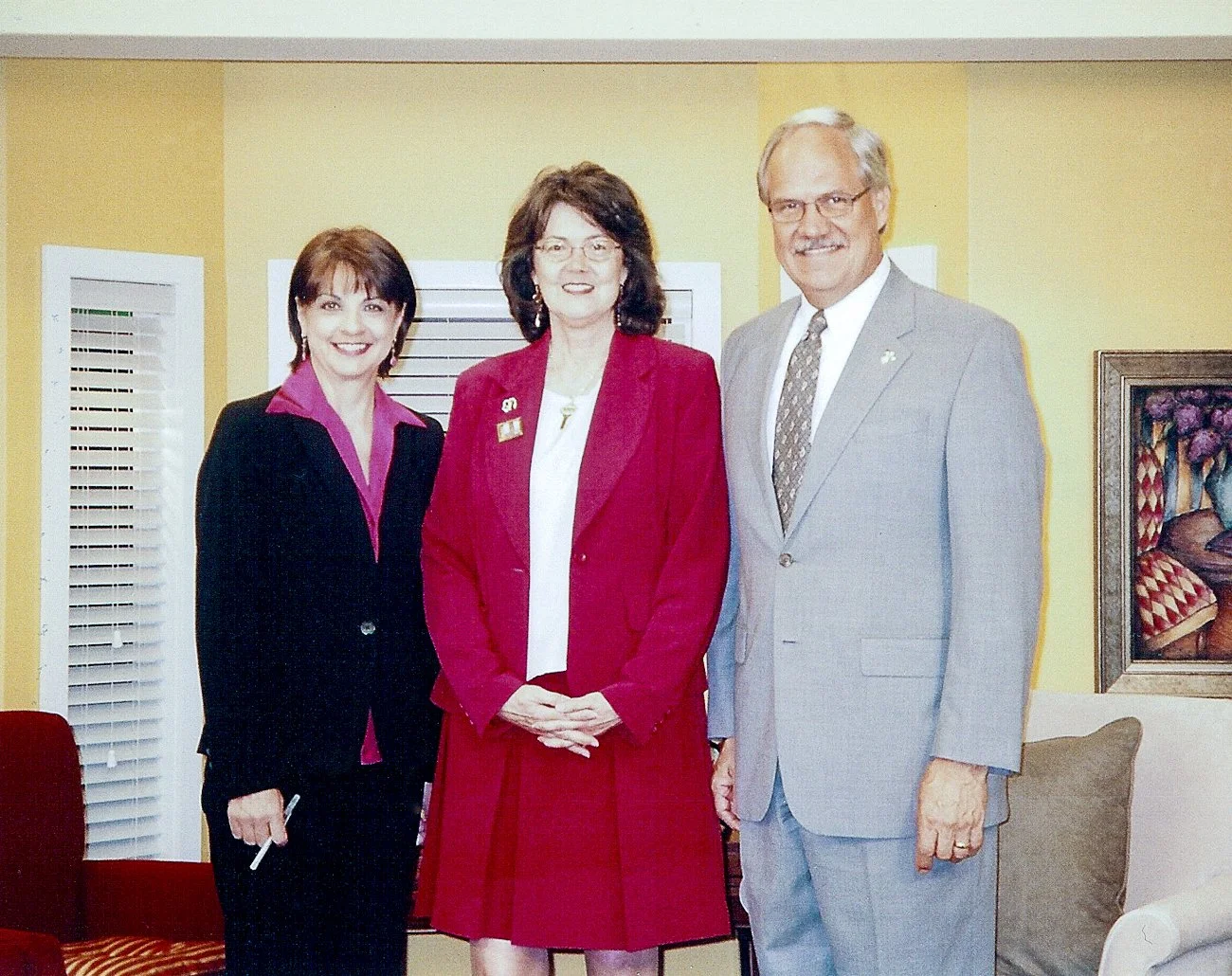 Karen M. Peluso with Jody Chapin and Sonny Dixon after her TV interview on "Mid-Morning Live" WTOC Savannah. 2008 .
Promo for "Visual Poetry" solo exhibit at Beaufort Art Association Gallery. 
Photo by Susan DeLoach. www.sdeloachphoto.com
