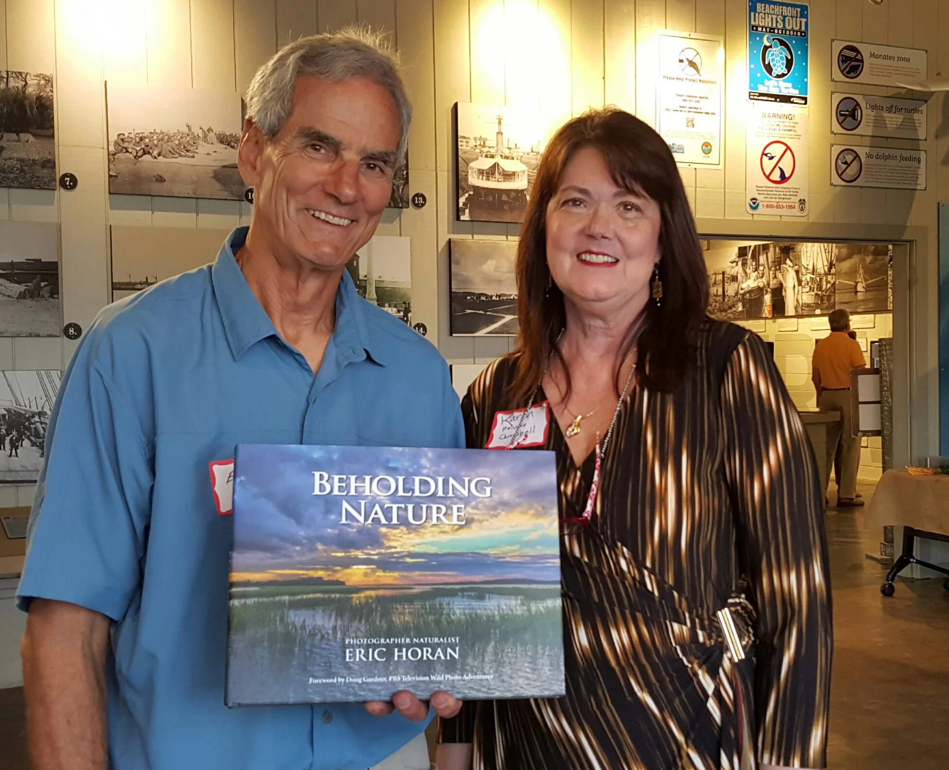 Author Photo- Eric Horan and Karen M. Peluso at Eric's book launch at the Port Royal Sound Foundation. 2016 
https://www.horanphoto.com/
