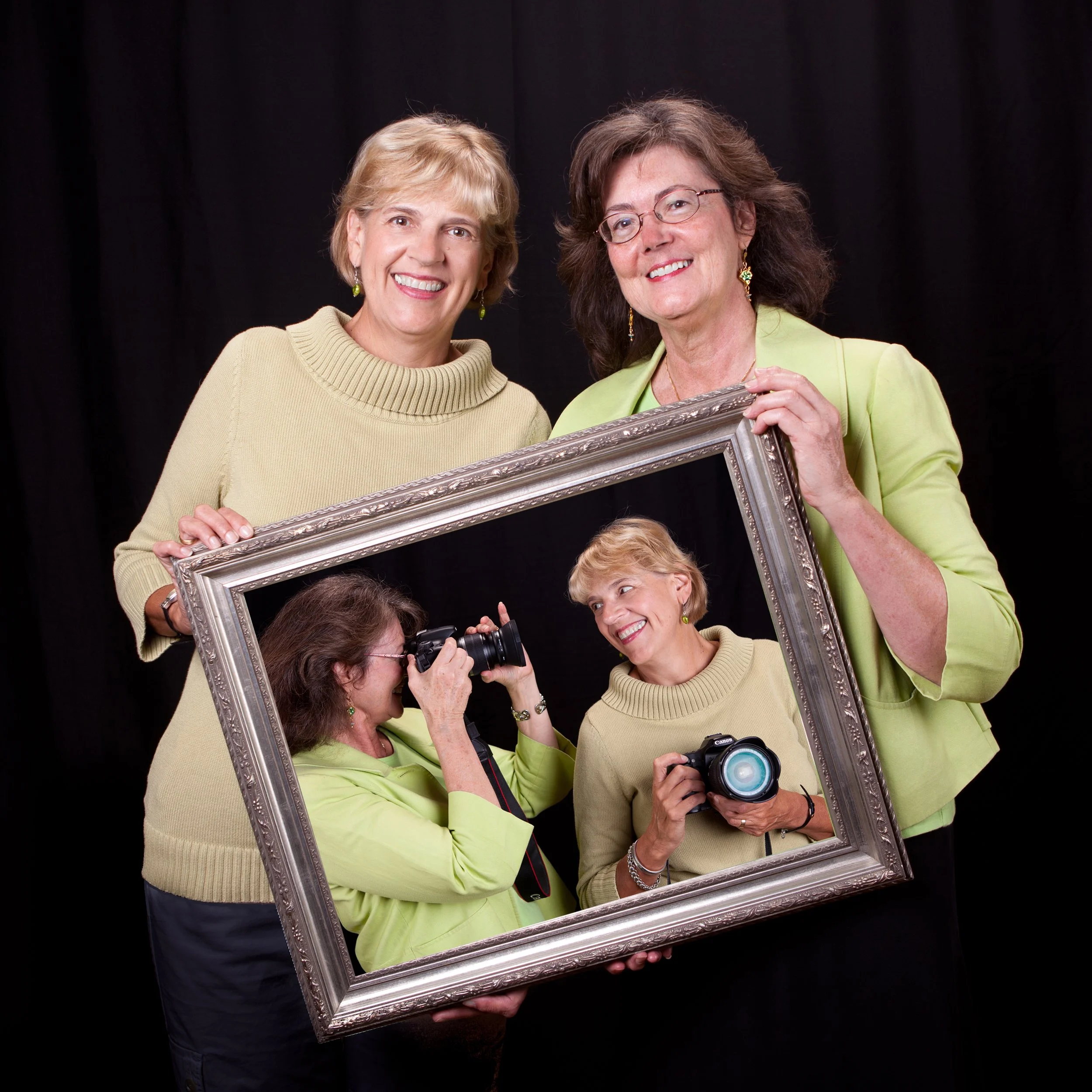 Karen M. Peluso & Sandy Dimke Publicity for "Twin Lens Reflections" joint exhibit at Beaufort Art Association Gallery. 
Commission Photo by Susan DeLoach 2011
www.sdeloachphoto.com