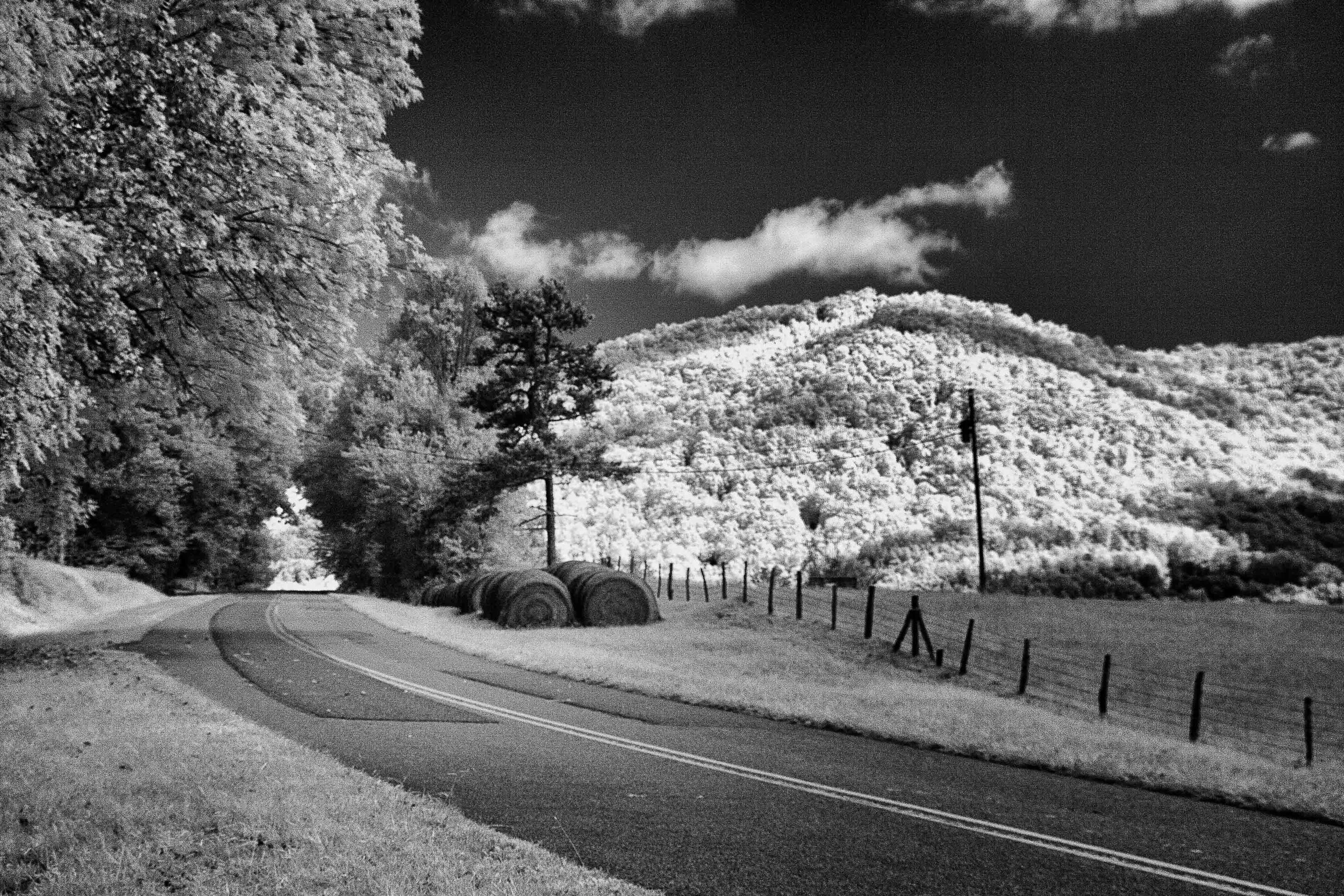 Infrared- "Hay Bales and Highway" Fence. Trees. Stripe. 
 Blairsville GA