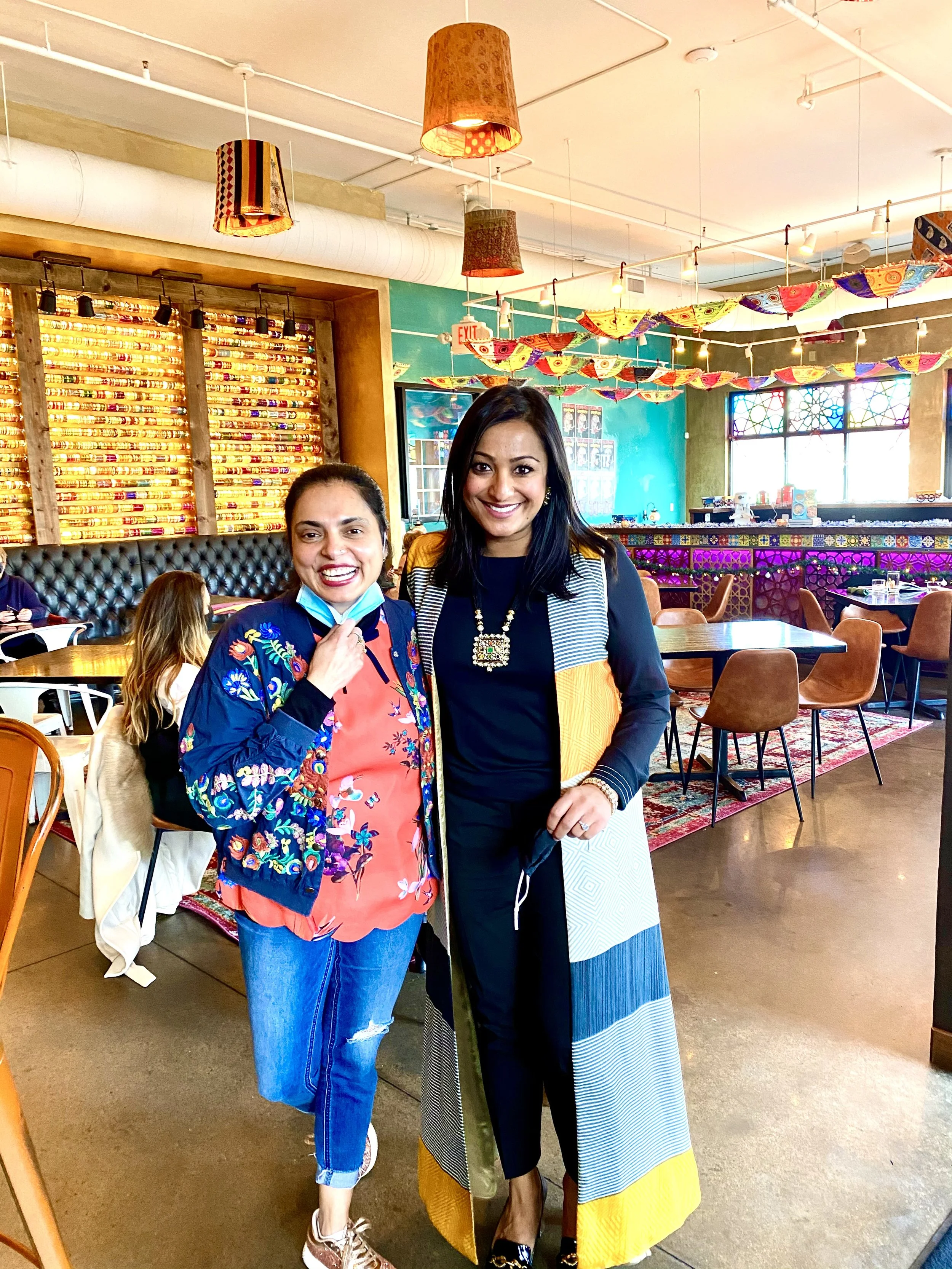  Celebrity chef Maneet Chauhan and Hermitage Hotel managing director Dee Patel at a Les Dames Nashville lunch event at Cafe Margot in Nashville, TN 