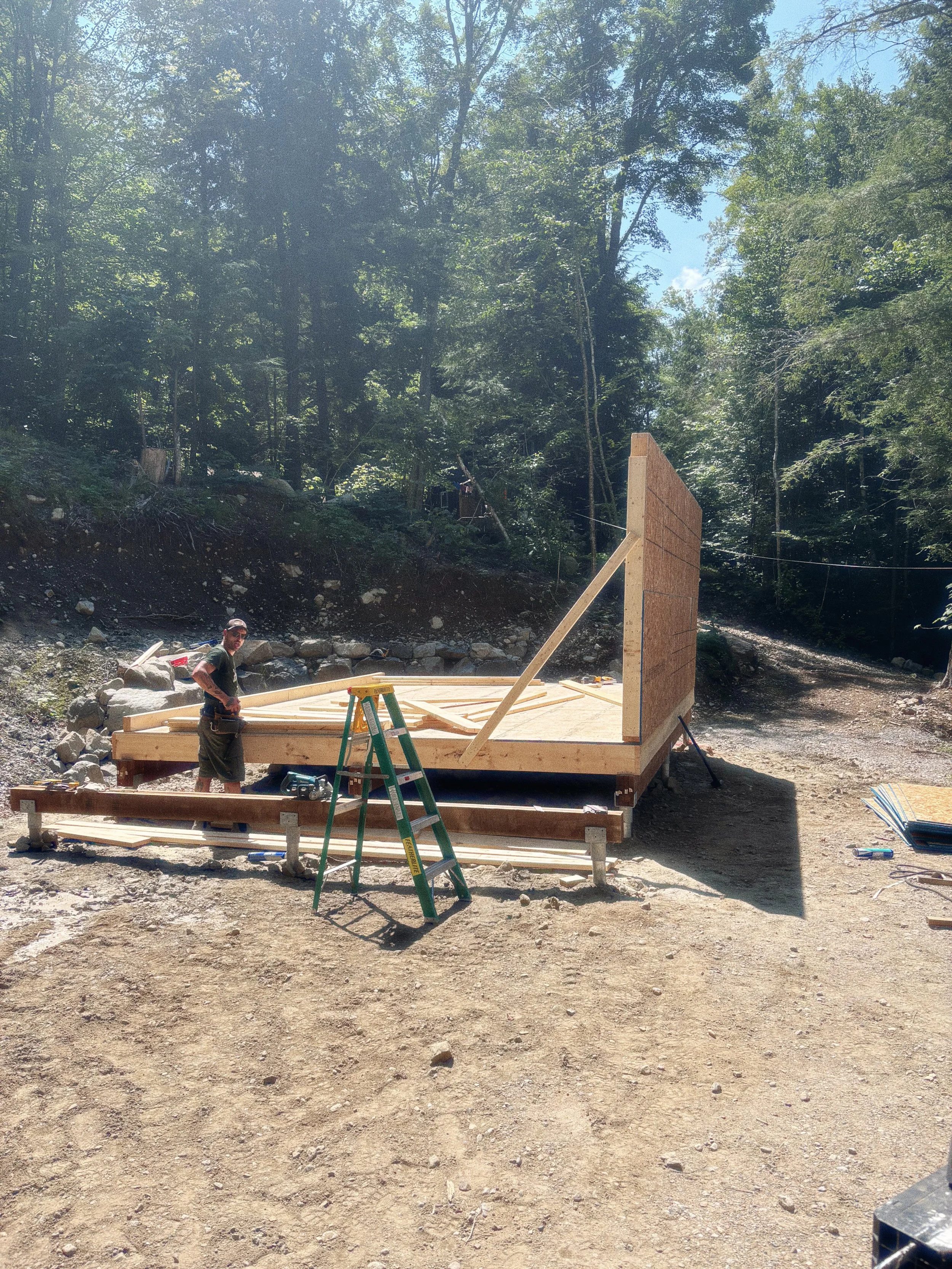 Had a fun week summer building up in Haliburton ON with my pal @dillonhall.32 . Always fun to be outside framing with good friends in beautiful weather!