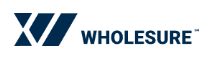 Wholesure logo with stylized 'W' and 'O' in blue