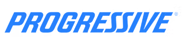 Progressive logo in blue text