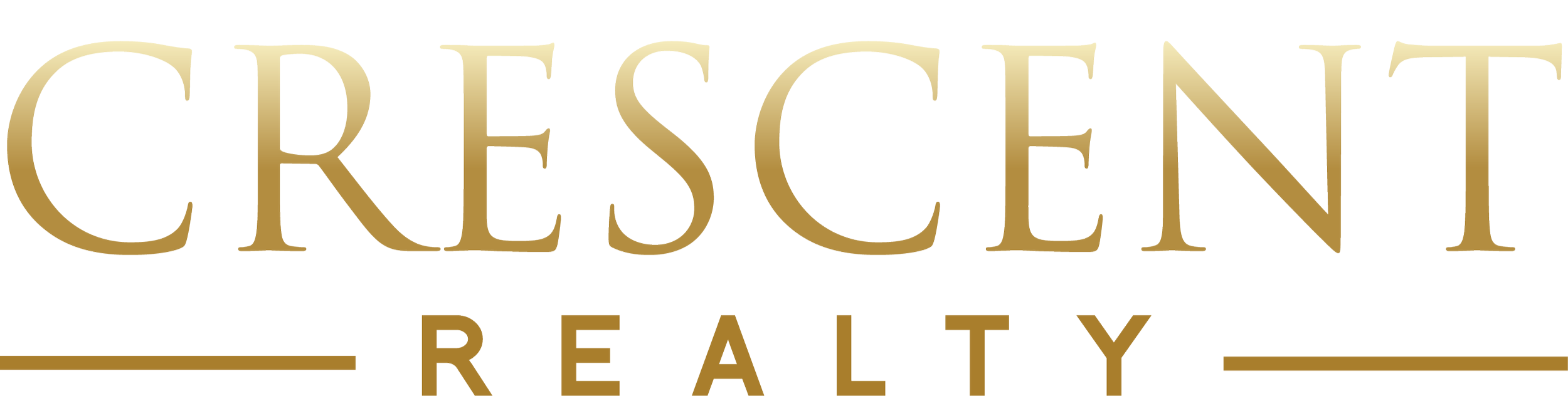Text logo reading "CRESCENT REALTY" in large, gold, serif font.