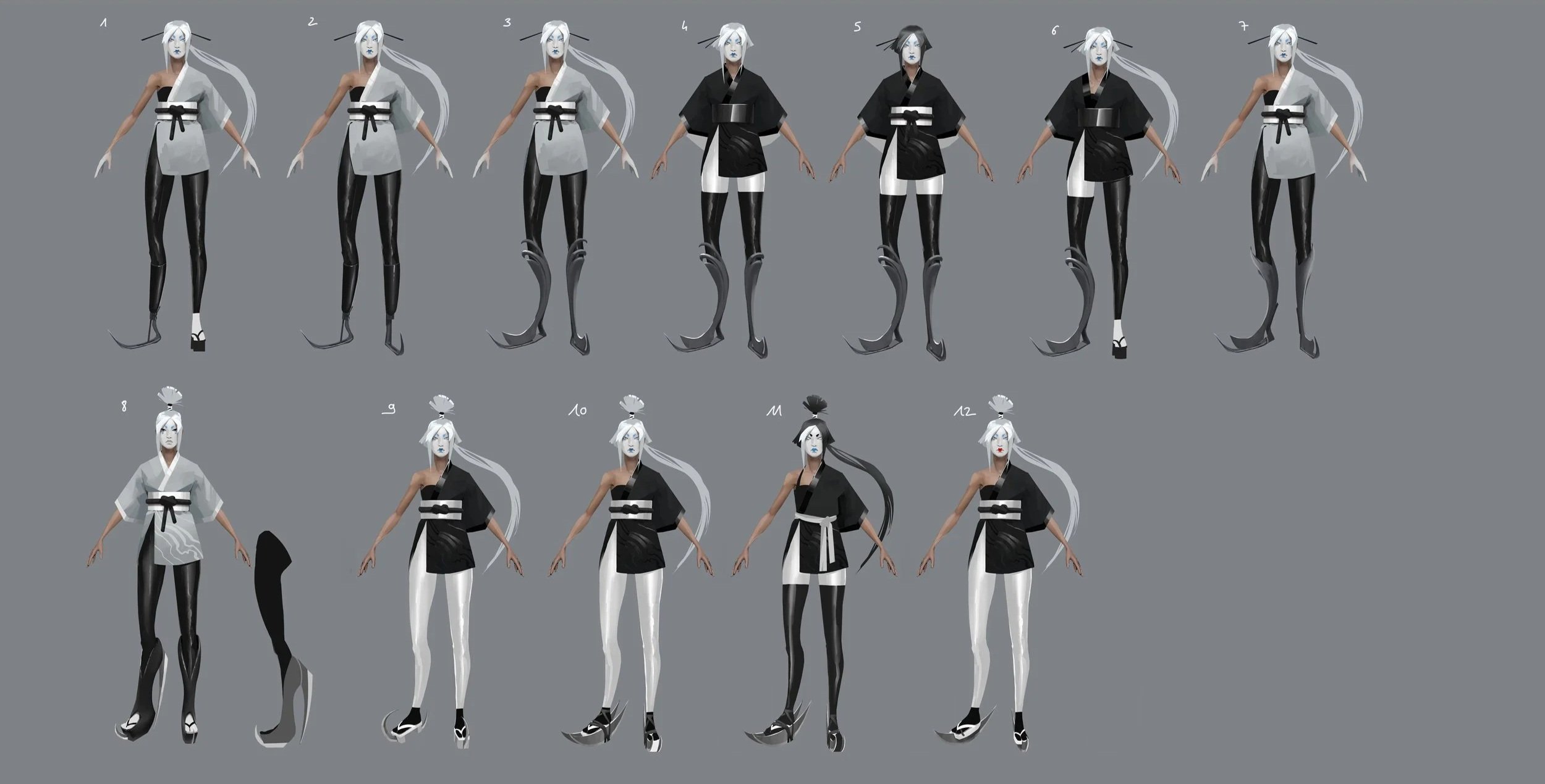 the museum - Characters exploration for Sifu by Lead Concept Artist Servane Altermatt