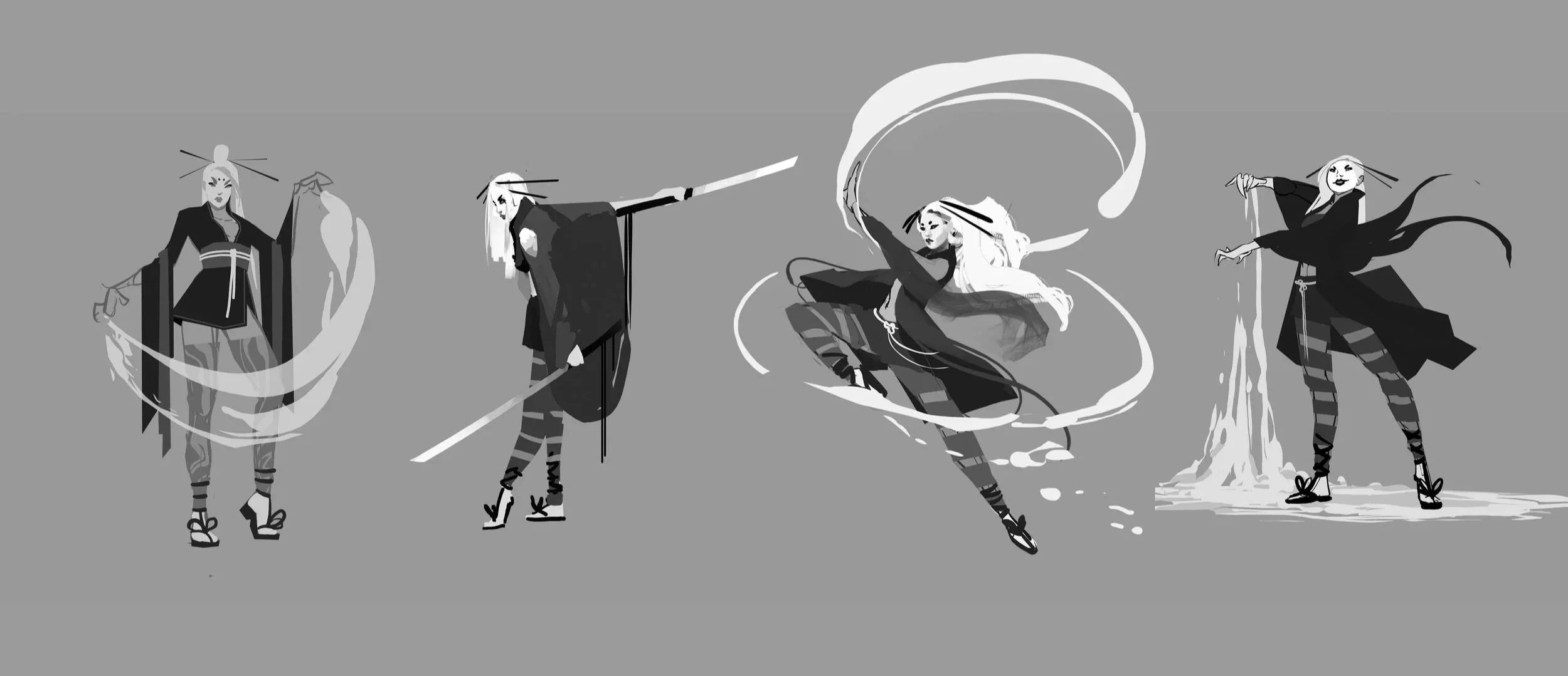 	
the museum - Kuroki Character exploration for Sifu by Lead Concept Artist Servane Altermatt