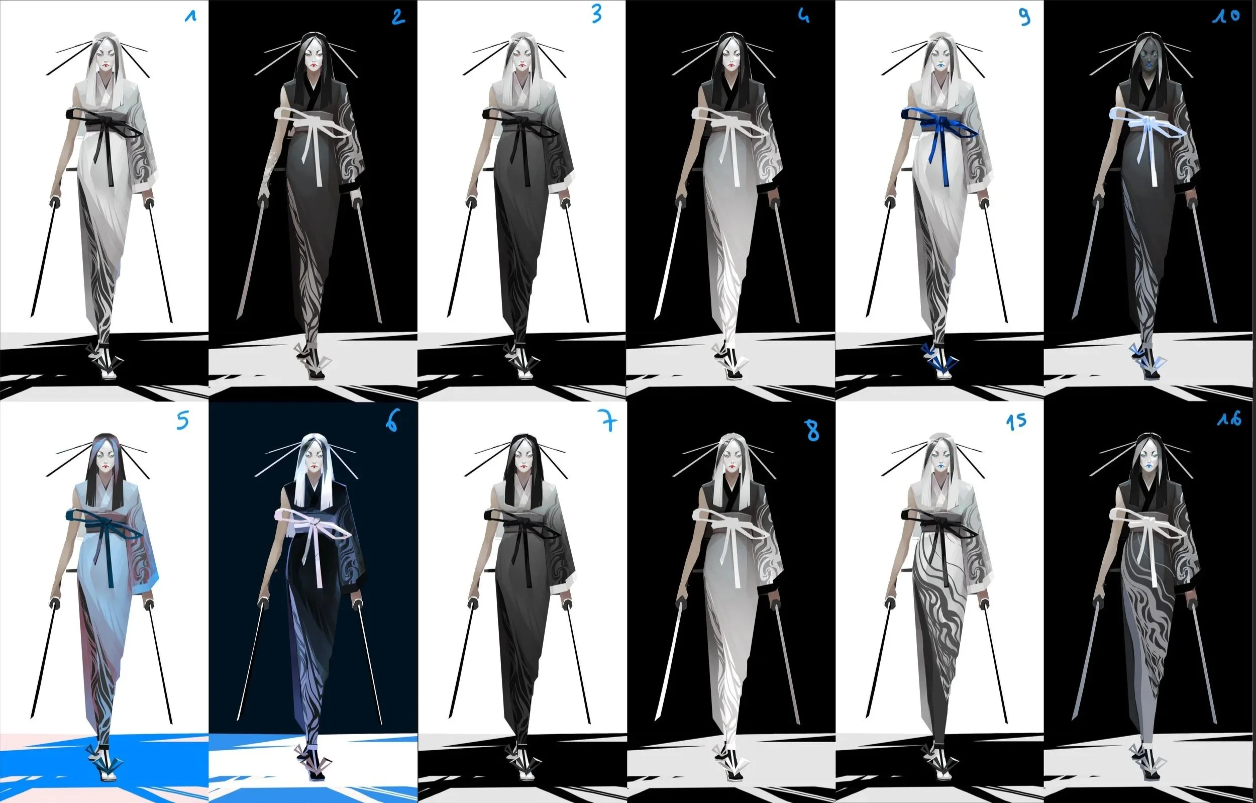the museum - Kuroki Character exploration for Sifu by Lead Concept Artist Servane Altermatt