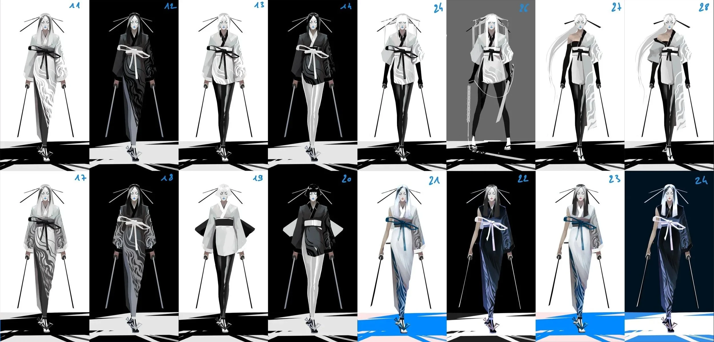 the museum - Kuroki Character exploration for Sifu by Lead Concept Artist Servane Altermatt