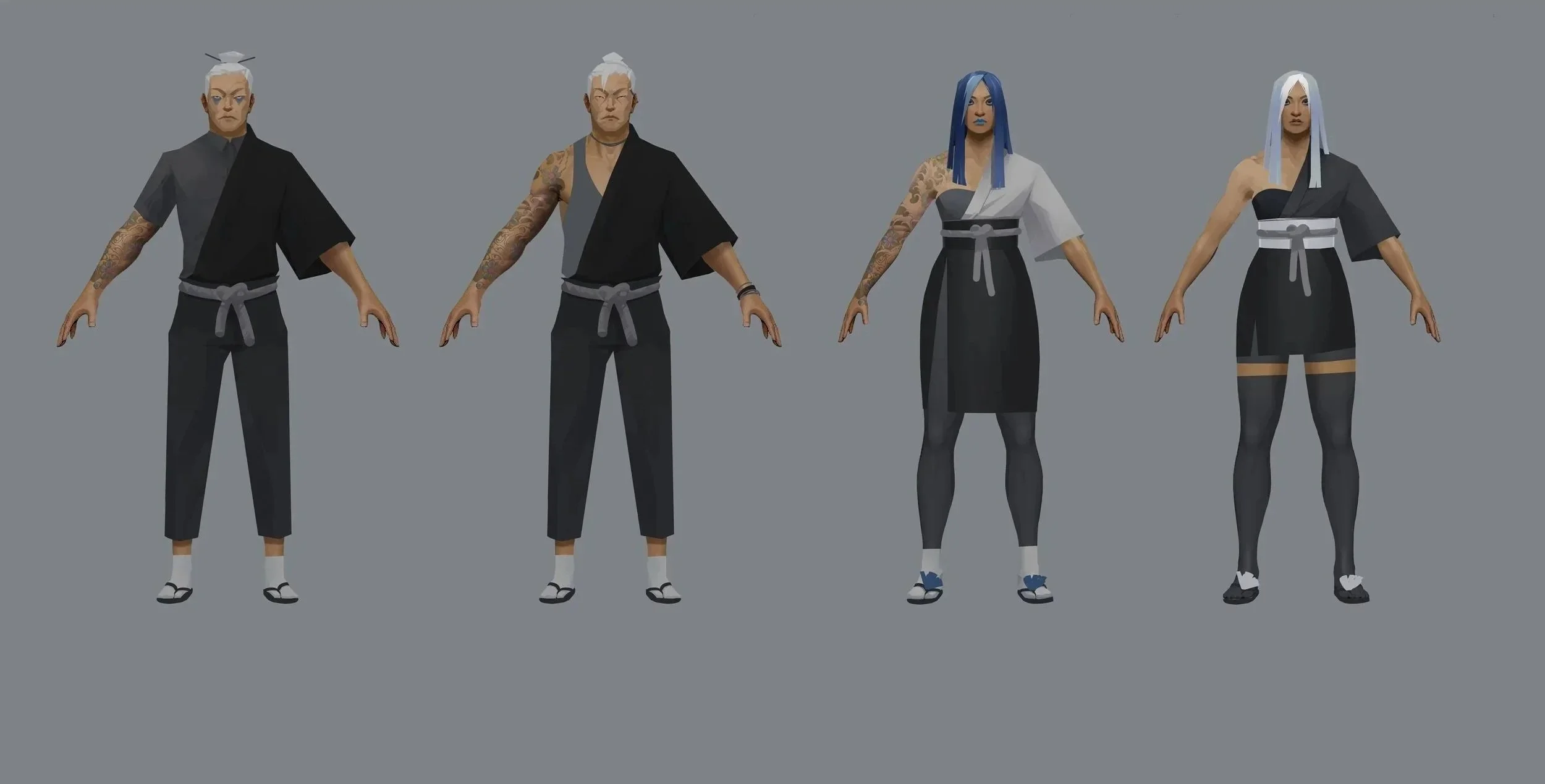 the museum - Characters exploration for Sifu by Lead Concept Artist Servane Altermatt