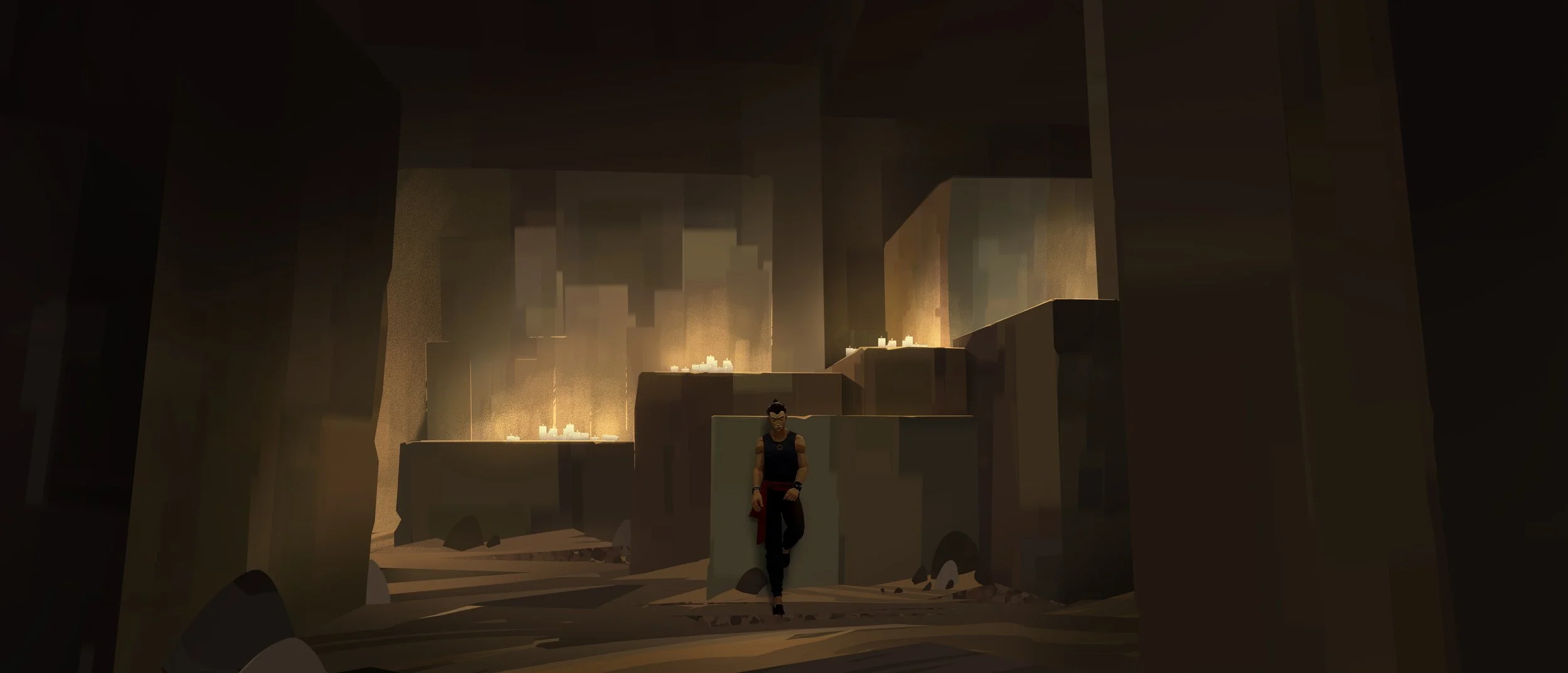 the tower - Sifu video game environment concept art by Servane Altermatt