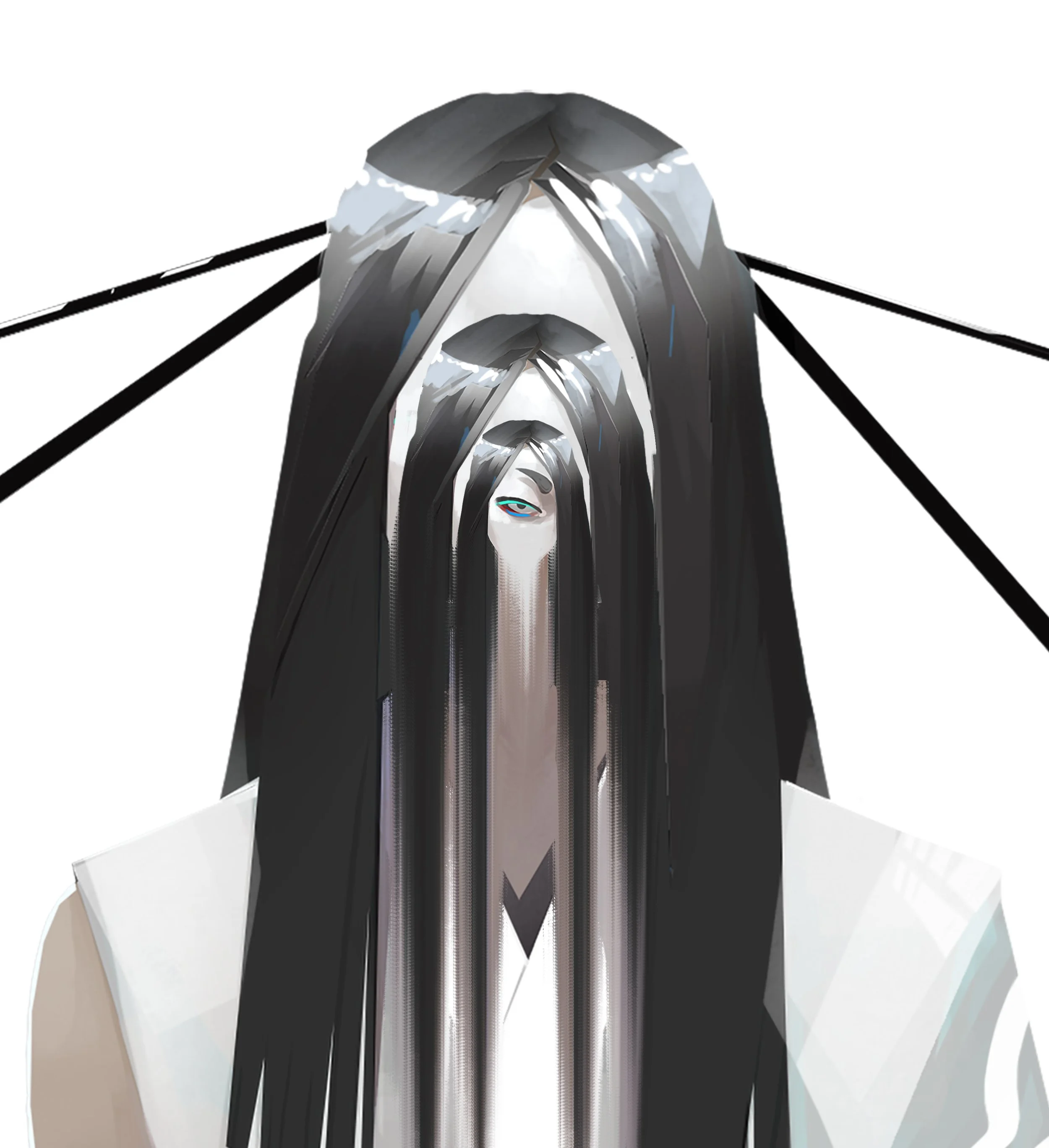 the museum - Kuroki Portrait for Sifu video game by Servane Altermatt