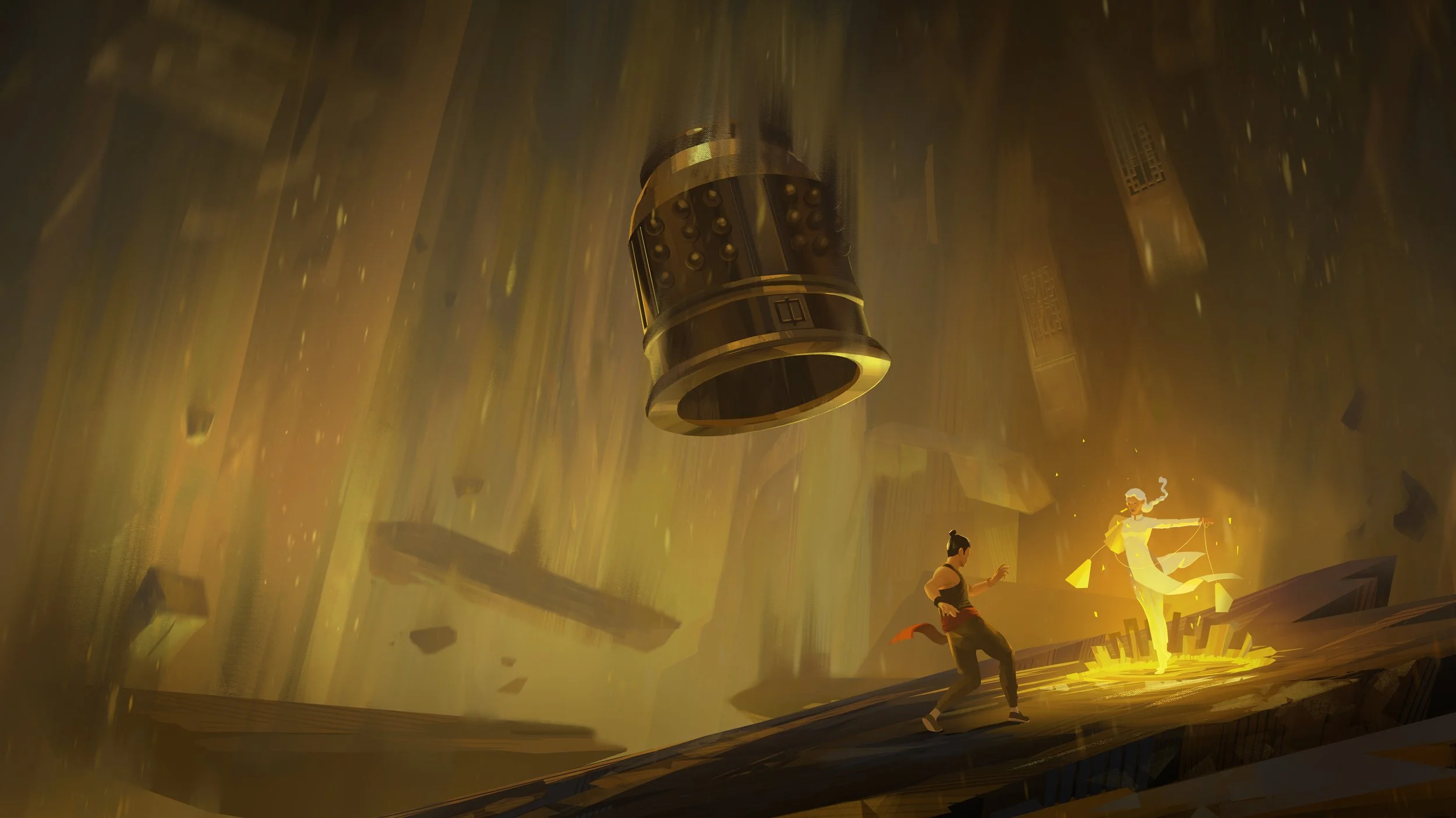 the tower - Sifu video game environment concept art by Servane Altermatt