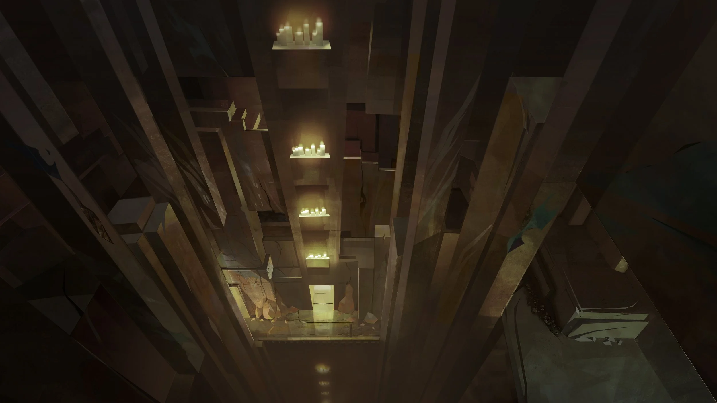the tower - Sifu video game environment concept art by Servane Altermatt