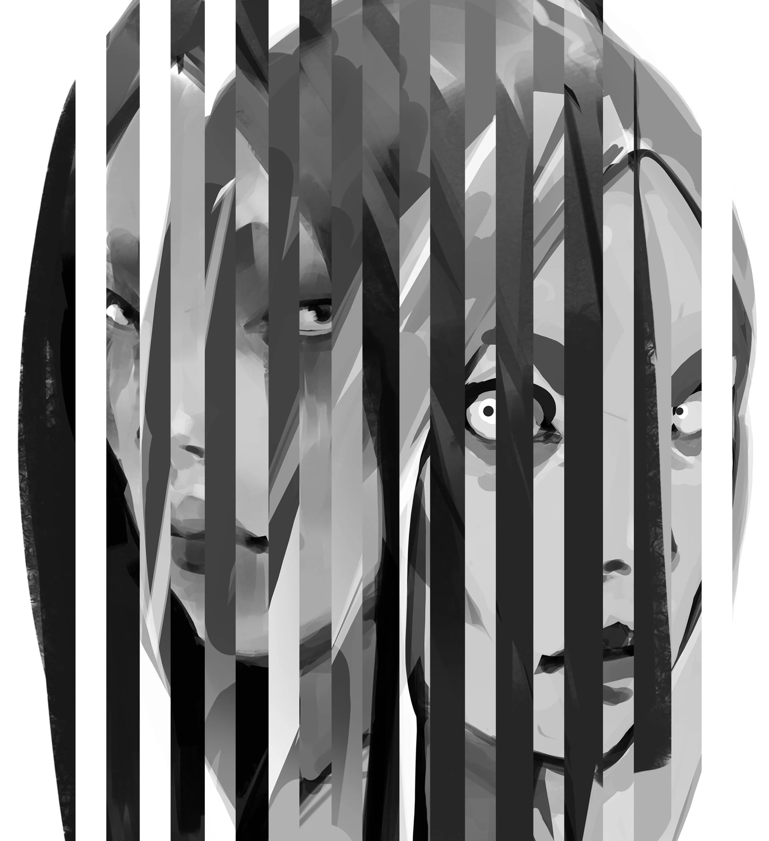 	
the museum - Kuroki & Shiroizu Portrait for Sifu video game by Servane Altermatt