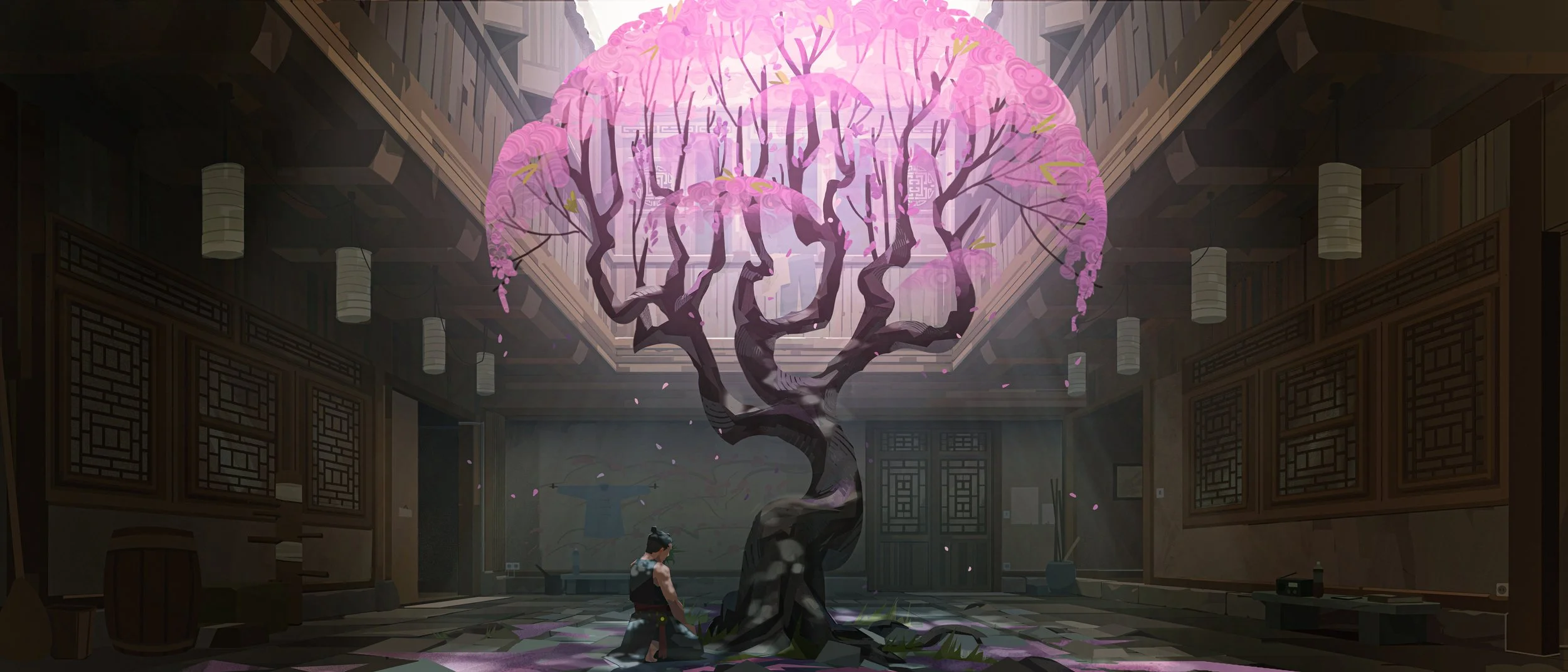 Environment design for Sifu video game by Servane Altermatt 