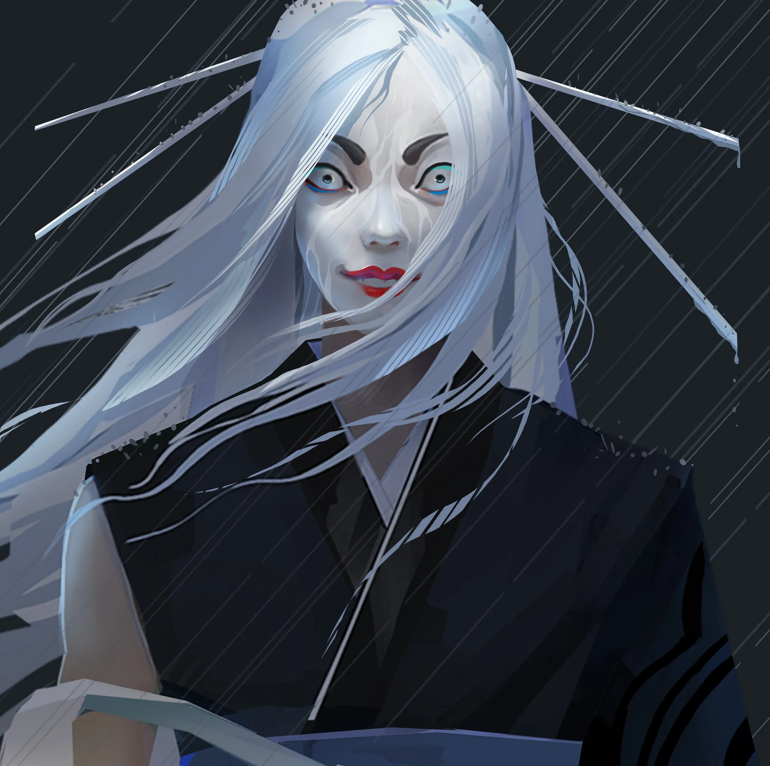 the museum - Shiroizu Portrait for Sifu video game by Servane Altermatt