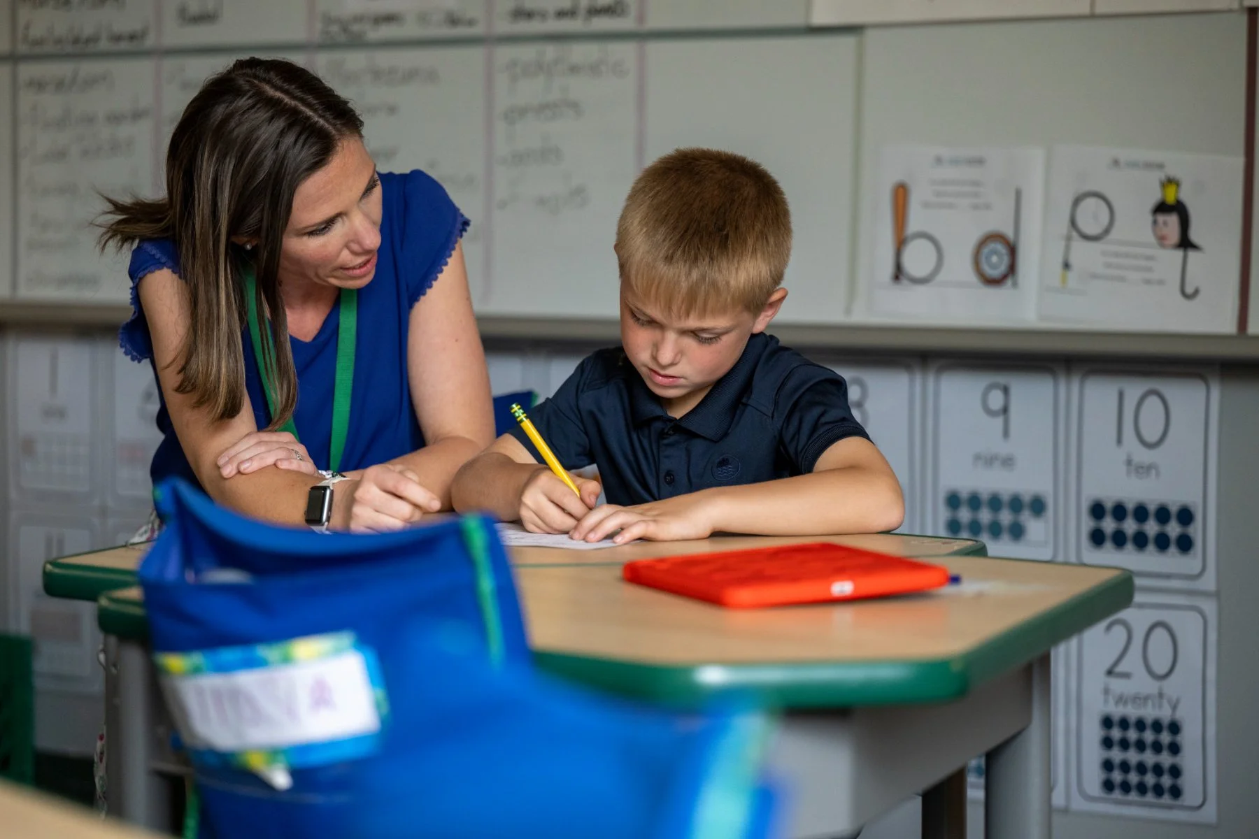 Teachers move between whole group, small group, and one-on-one instruction.