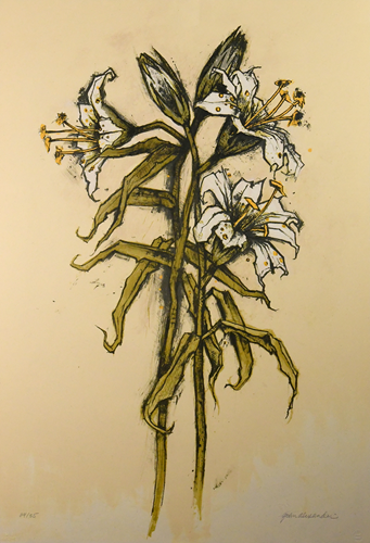 White Lilies, 32/35, 2001, Color lithograph, 30x22