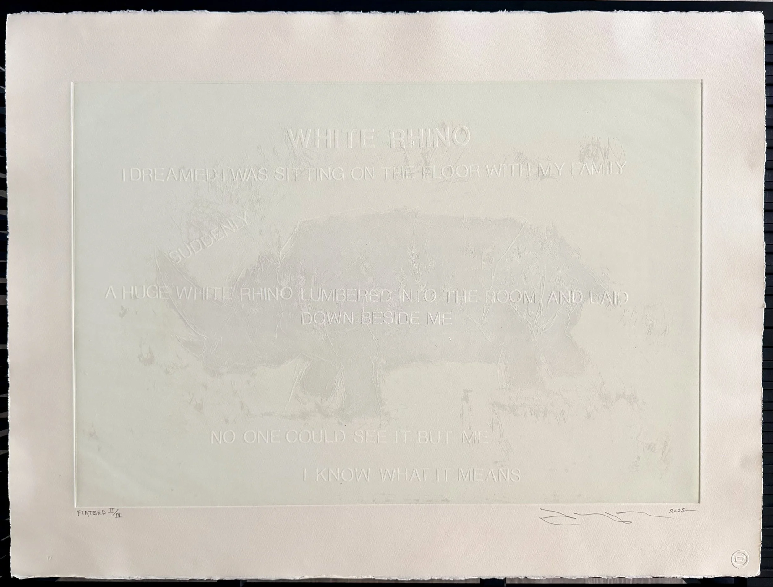 Terry Allen, White Rhino, 2025