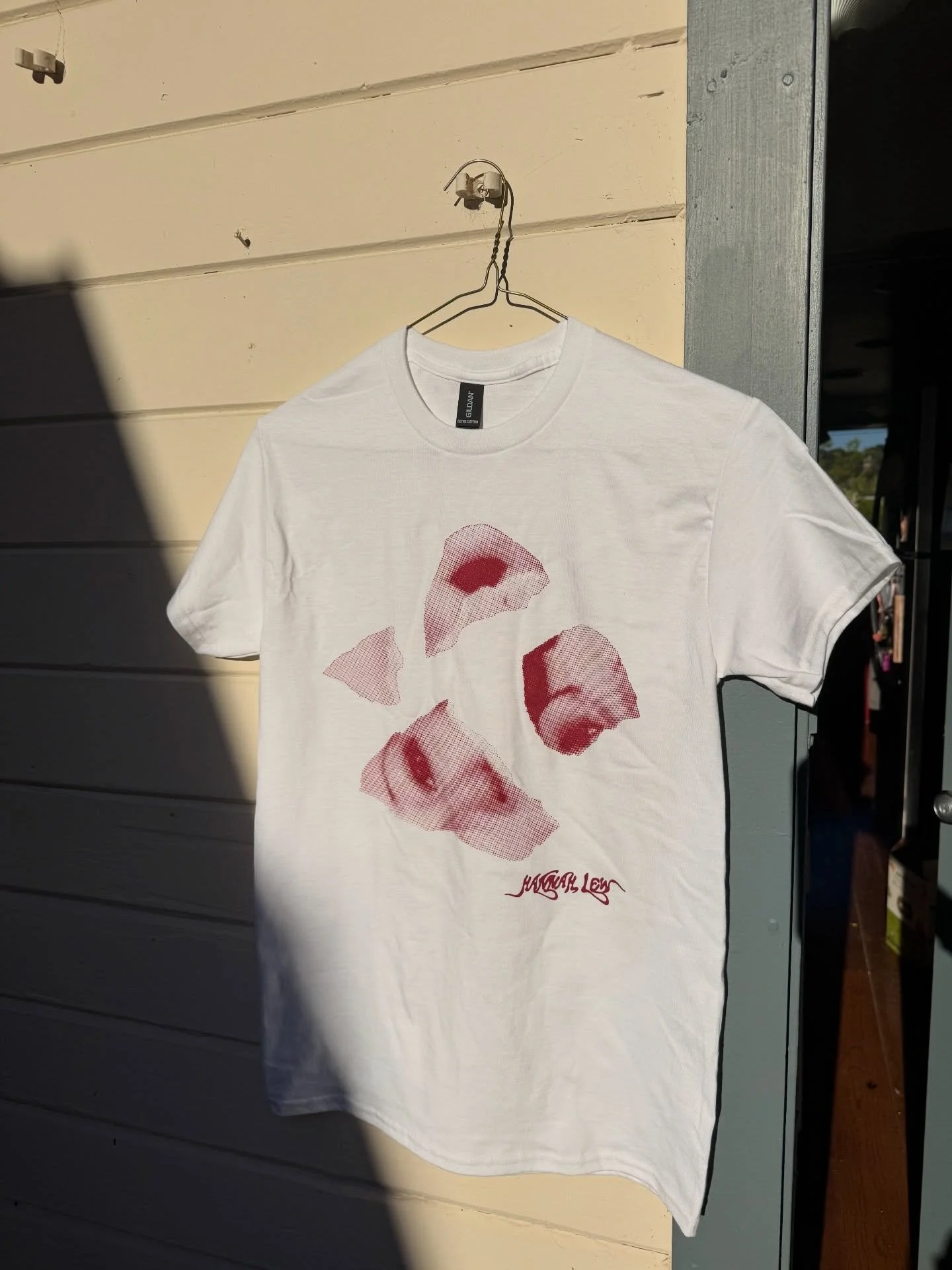 Hannah Lew tees in 2 colorways available at our record release show coming up 5/23 @theindependentsf ! Printed with ❤️ by Hannah Lew drummer &amp; multi tasking plant &amp; screenprint magician  @small_blue_d0t @magiccircle.world
