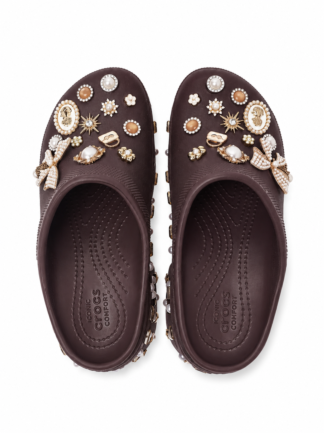 Embellished Brown Clogs
