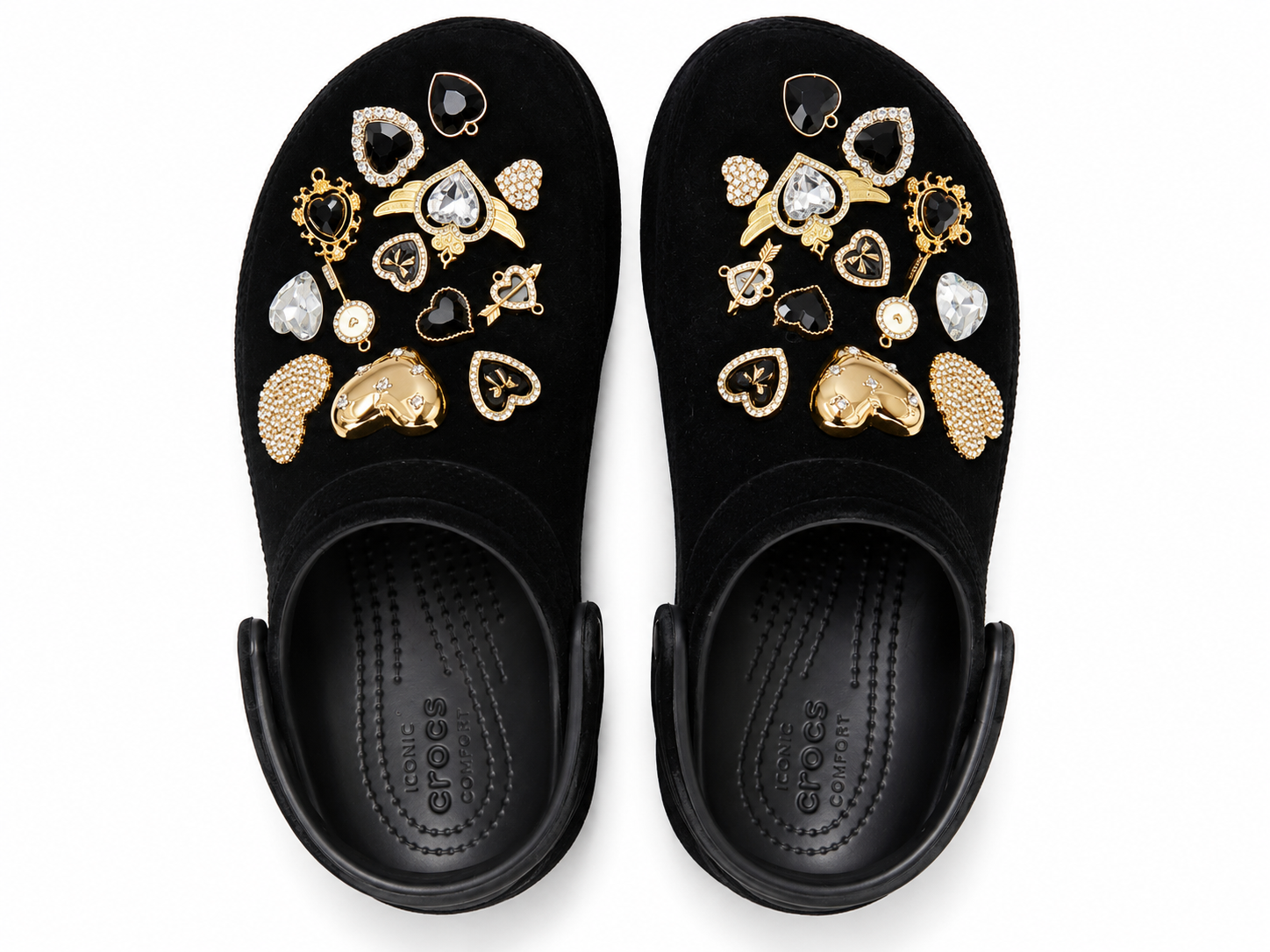 Crystal Heart Embellished Clogs