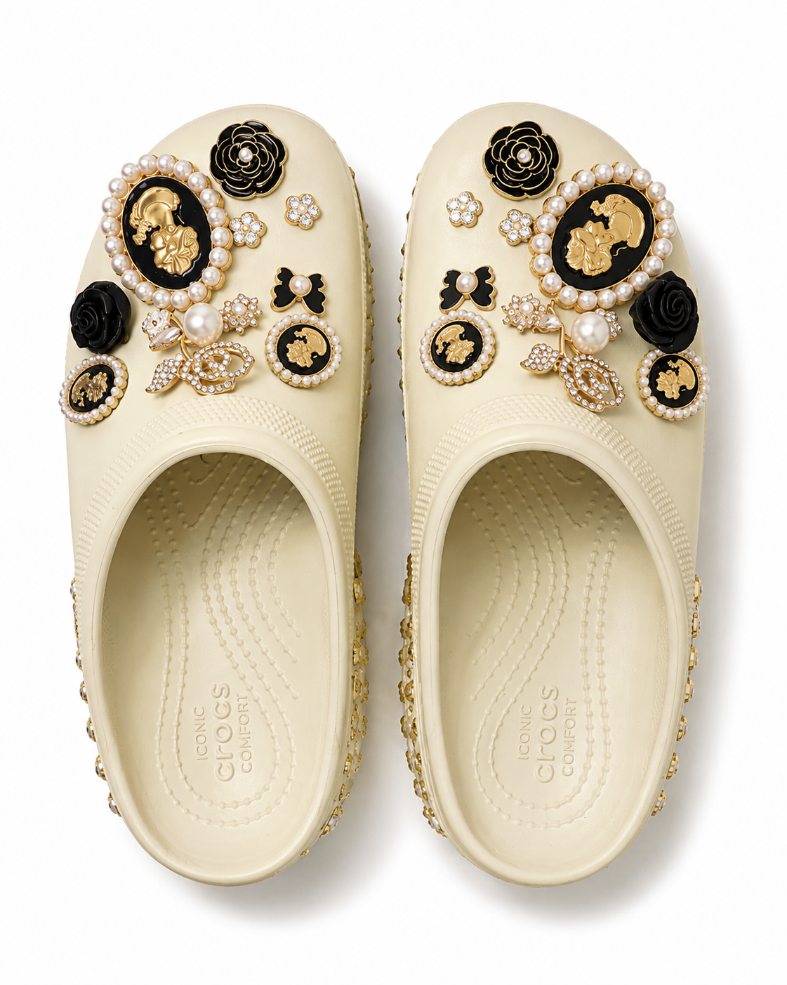 Ivory Gem-Studded Clog