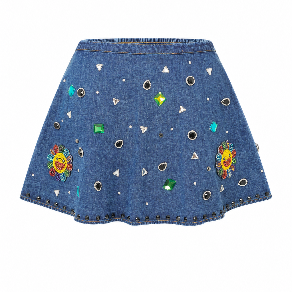 Gemstone Denim Shorts