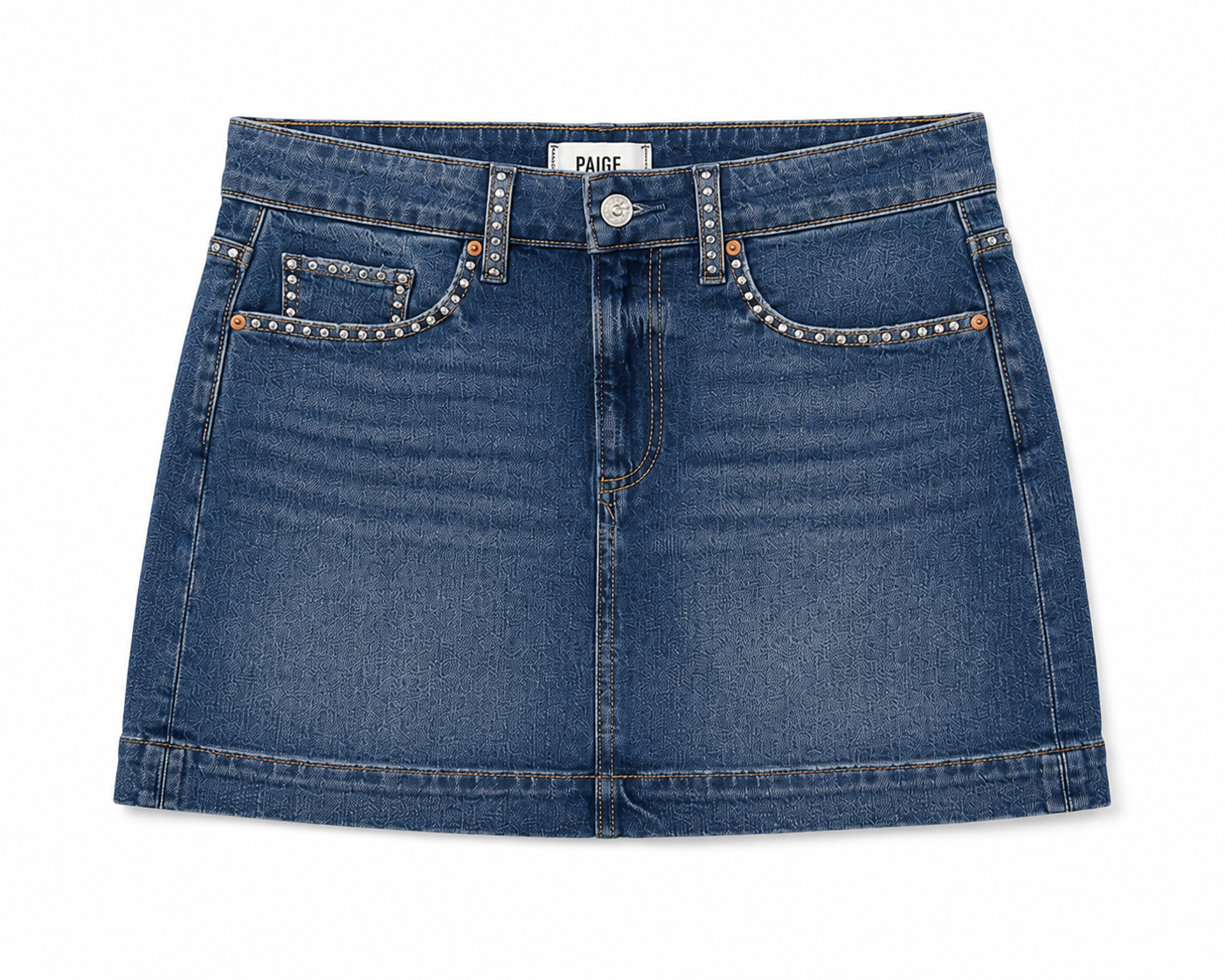 Studded Denim Mini Skirt