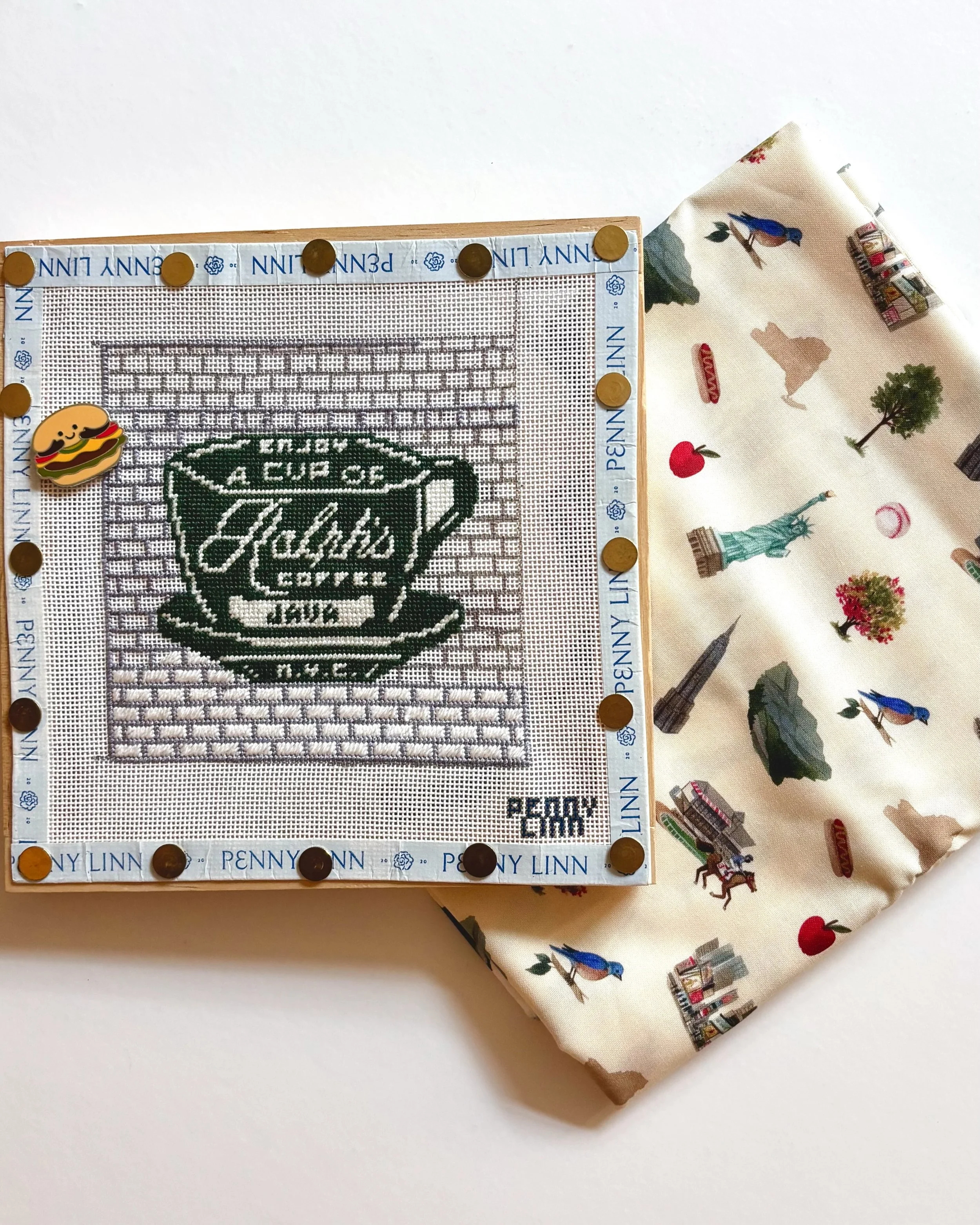 ✨ Meet my current WIP✨

Working on this Ralph&rsquo;s Coffee canvas today, paired with a New York-inspired backing fabric. ☕🗽

I always wanted to live in NYC, and making that dream a reality in 2024 makes projects like this even more fun to work on.