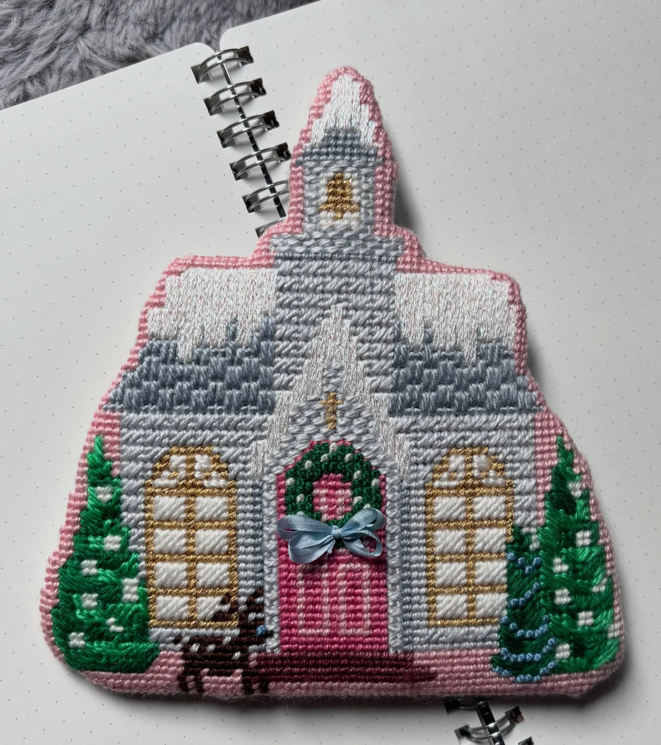 Working on a full 3D LePoint Christmas Village right now 🎄 This is the front piece for the church and I&rsquo;m already so excited to see the whole village come together!!

A little Christmas finishing reminder, September 15 is my deadline for guara