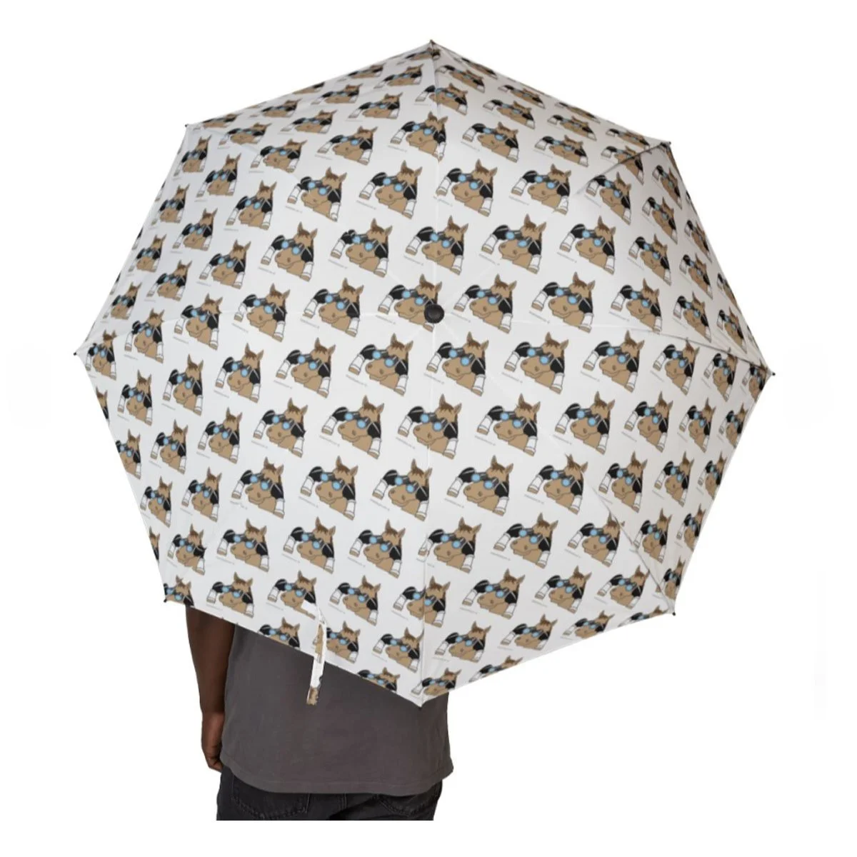 Horse with Binoculars, Foldable Umbrella