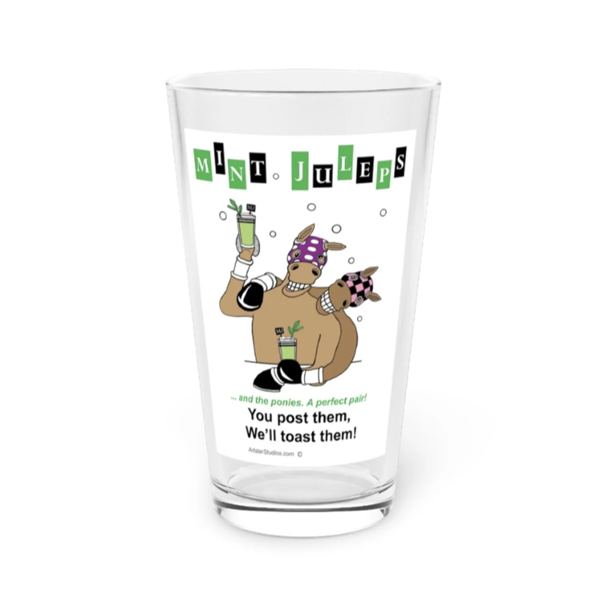 Mint Juleps, Pint Glass, 16oz