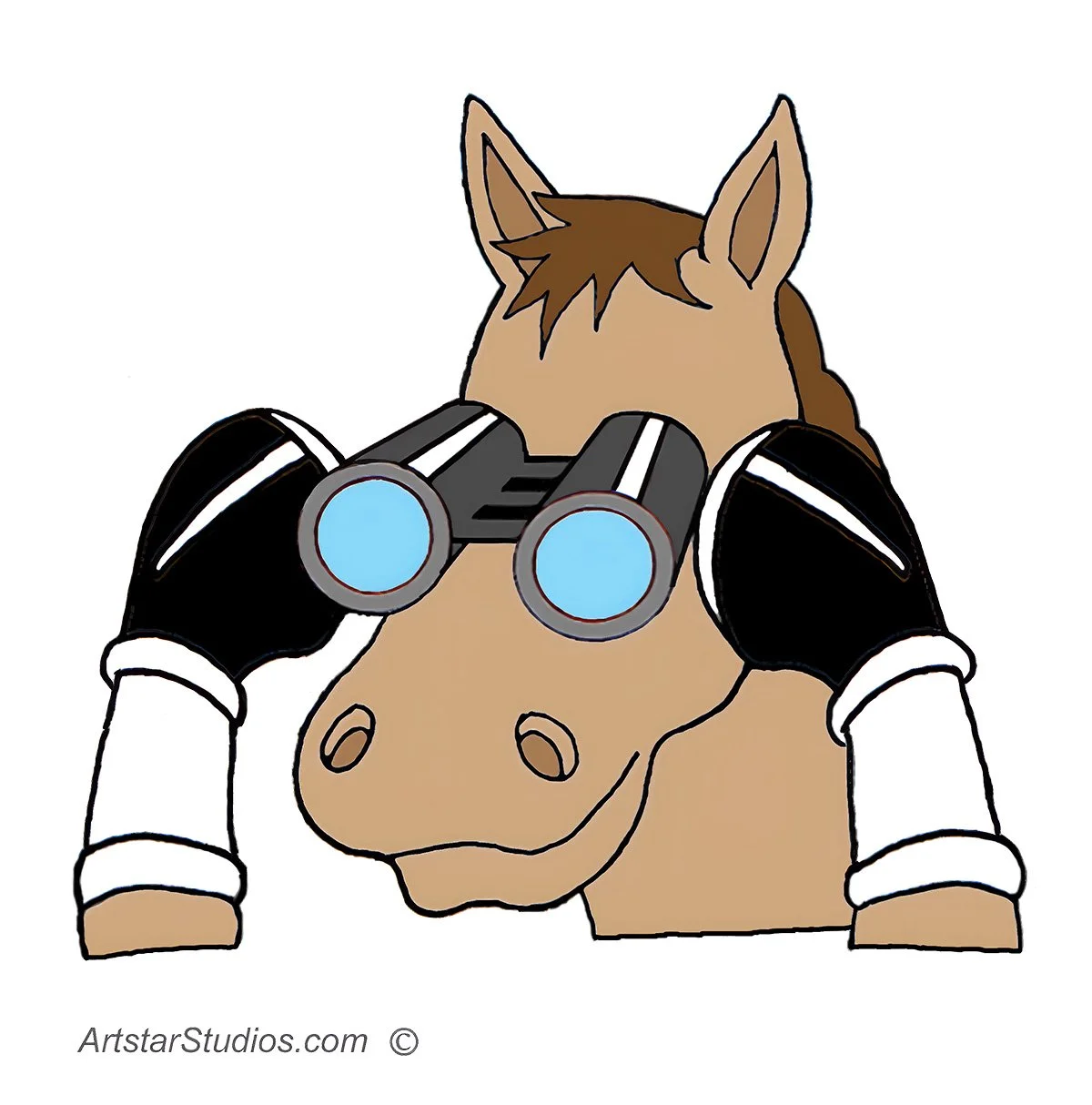 Horse With Binoculars Umbrella_195529.jpg