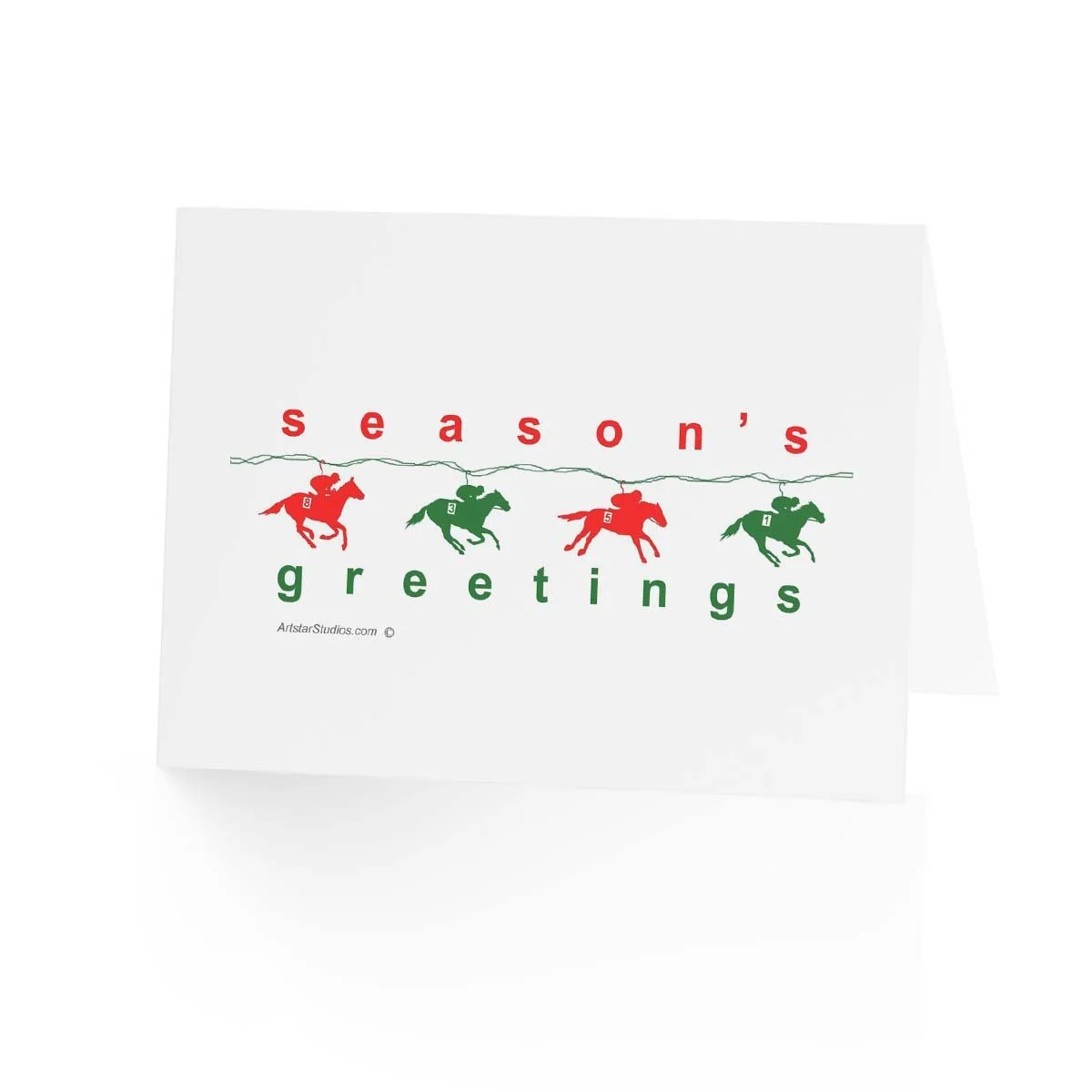 Holiday Greeting Cards (1, 10, 30, and 50pcs) "Thoroughbreds Galloping"