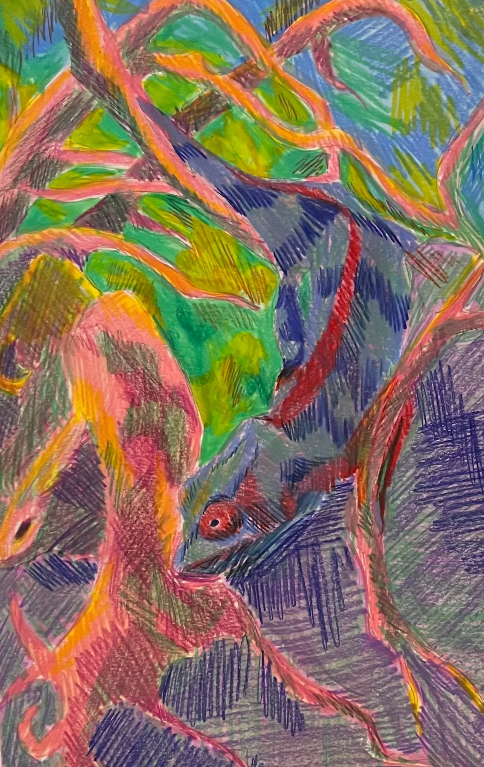 Untitled (2025), Coloured Pencil on Paper, 21x29.7cm